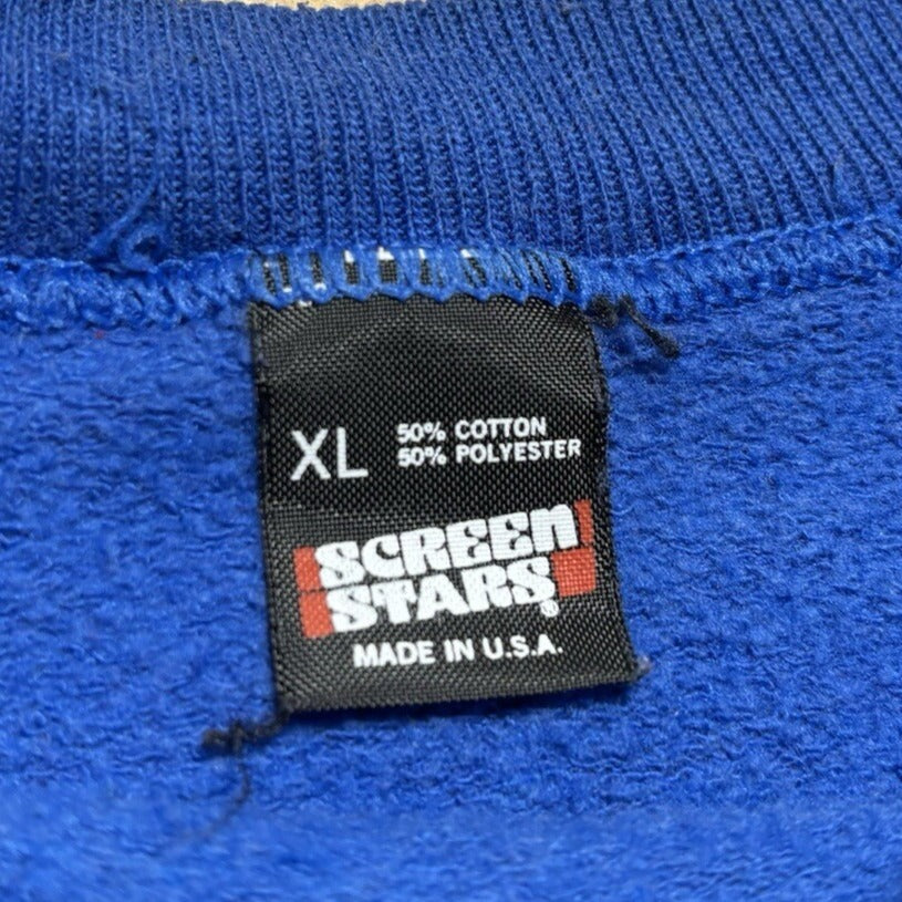 Vintage 80s Blue Jean Dancing Party Weekend Fraternity Crewneck Sweatshirt XL