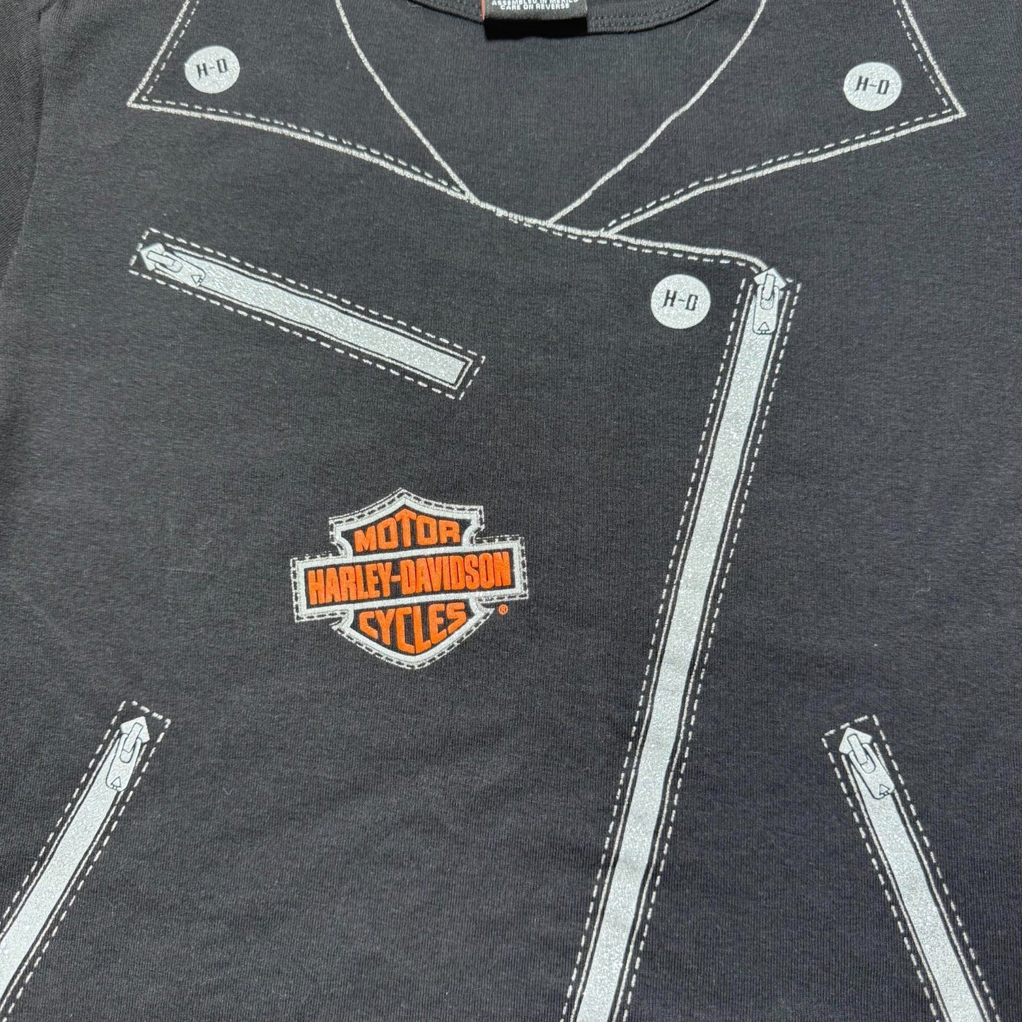 Vintage 90s Harley-Davidson AOP Suit Baby Doll Barnett El Paso Texas Long Sleeve Biker Shirt Large