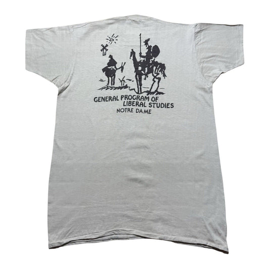 Vintage 70s Cervantes Don Quixote Liberal Studies Notre Dame Shirt Size XL