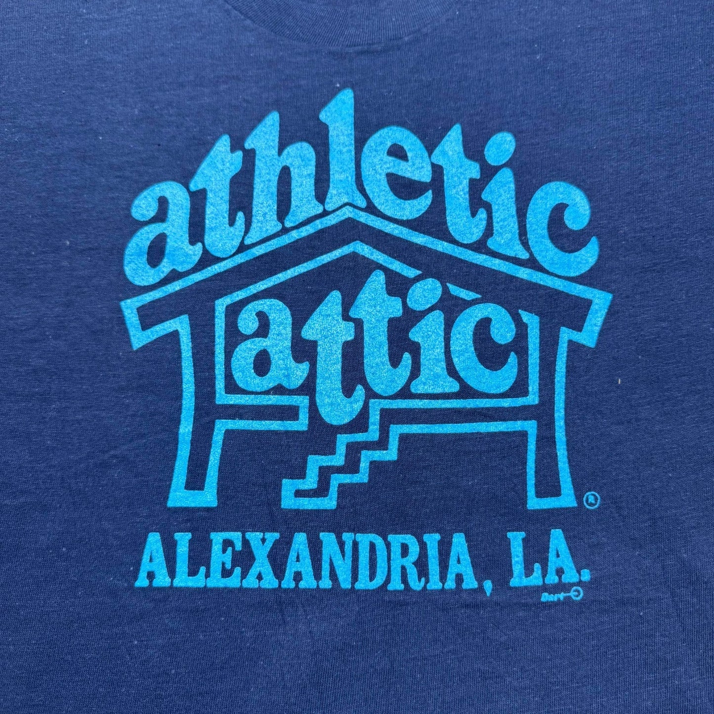 Vintage 70s Hanes Athletic Attic Alexandria Louisiana Single Stitch Shirt XL