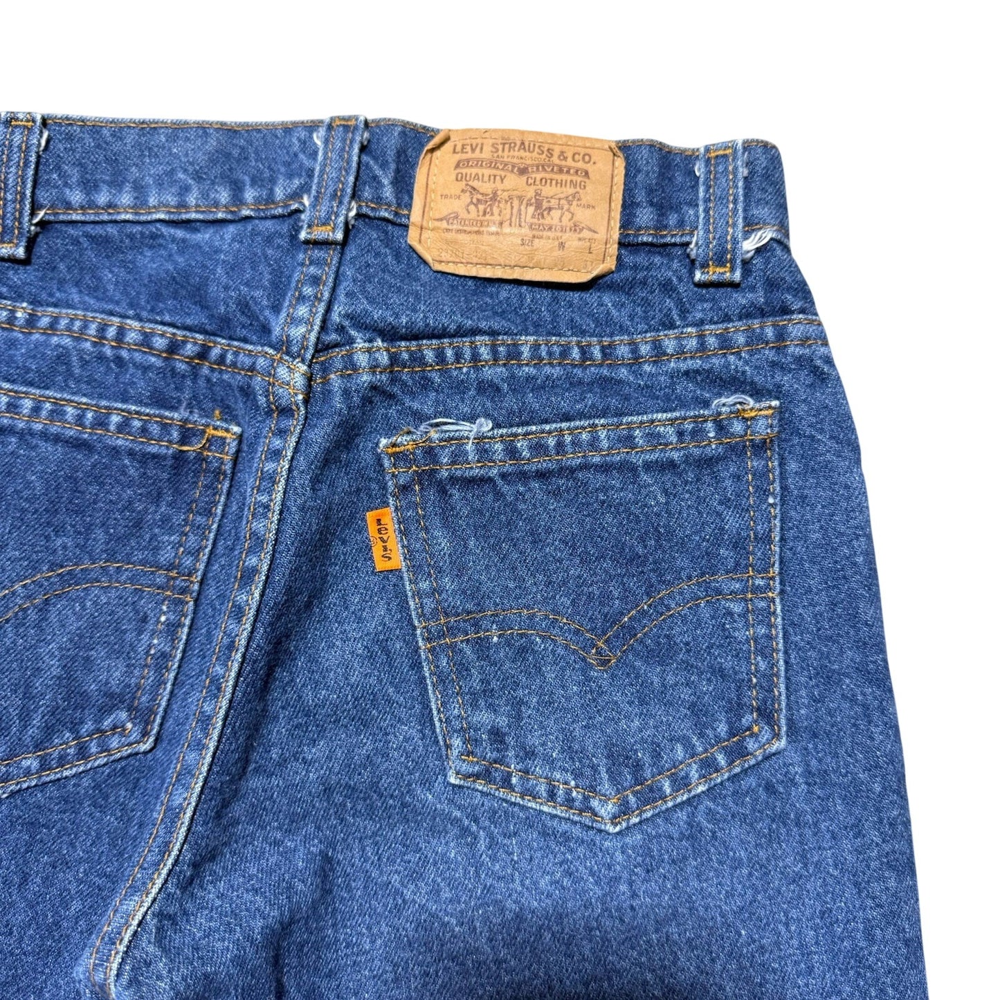 Vintage 90s Levis Blue Jeans Orange Tab Straight Leg Regular Denim 25X30