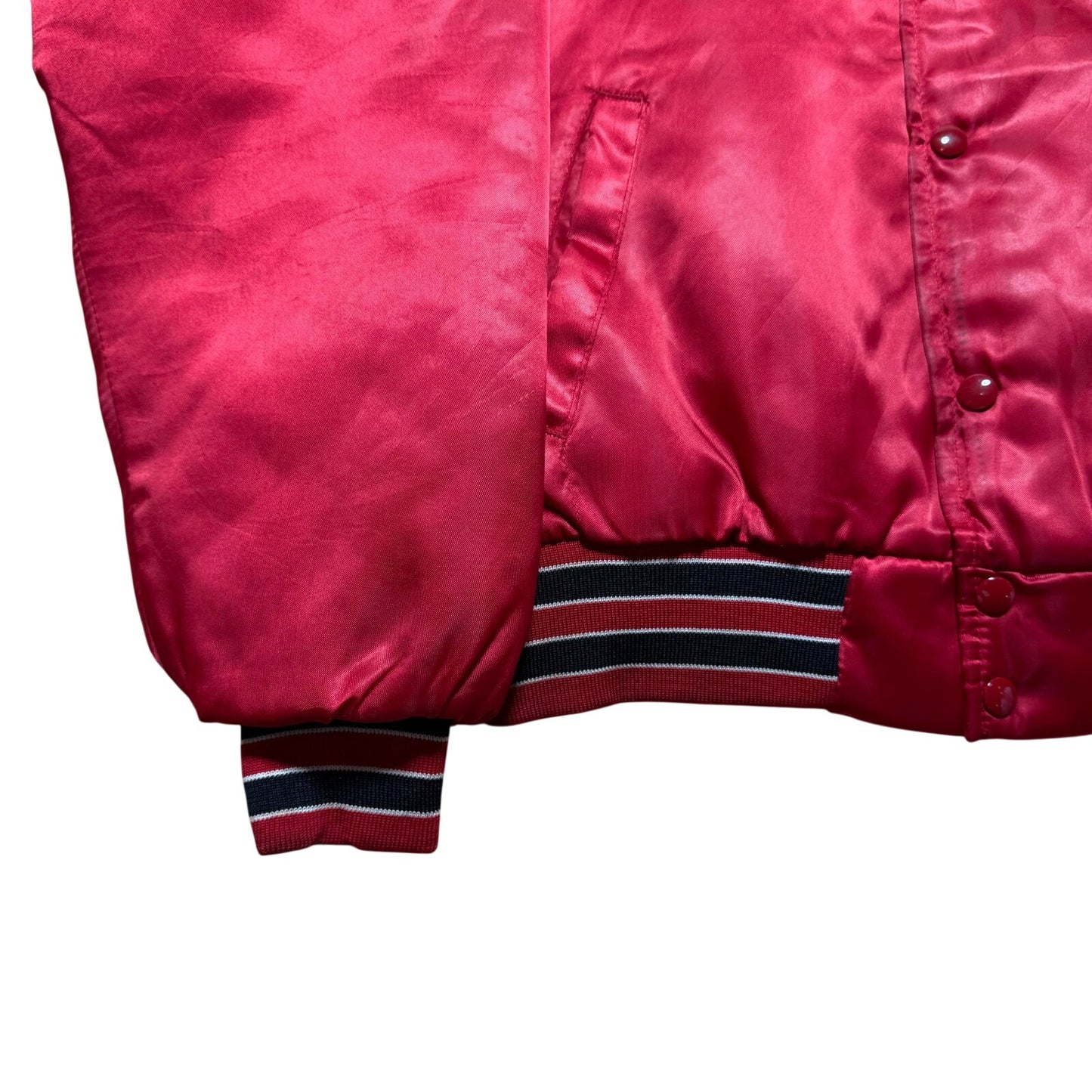 Vintage 80s Chicago Bulls NBA Basketball Satin Bomber Jacket USA Made - Medium