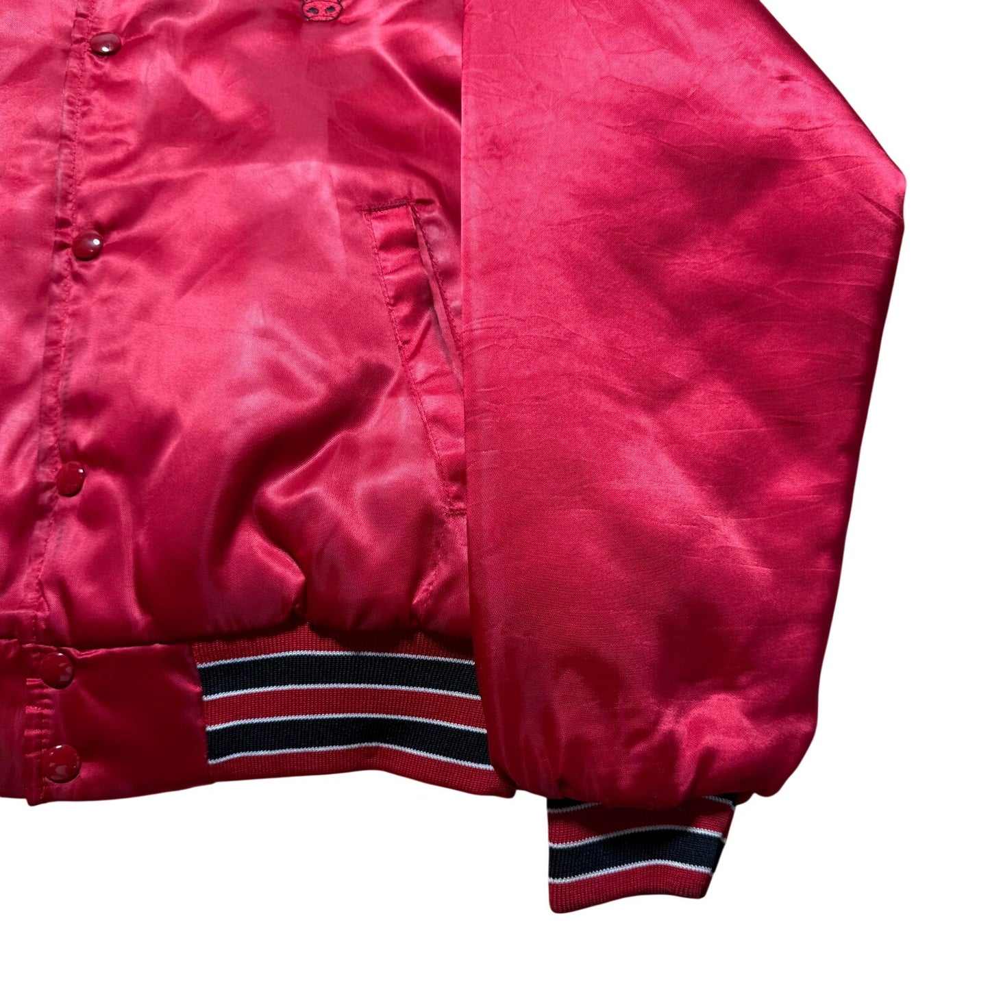 Vintage 80s Chicago Bulls NBA Basketball Satin Bomber Jacket USA Made - Medium