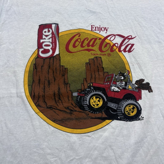 Rare Vintage Coca Cola Coke Big Bad Wolf 4x4 Art Shirt Size XL