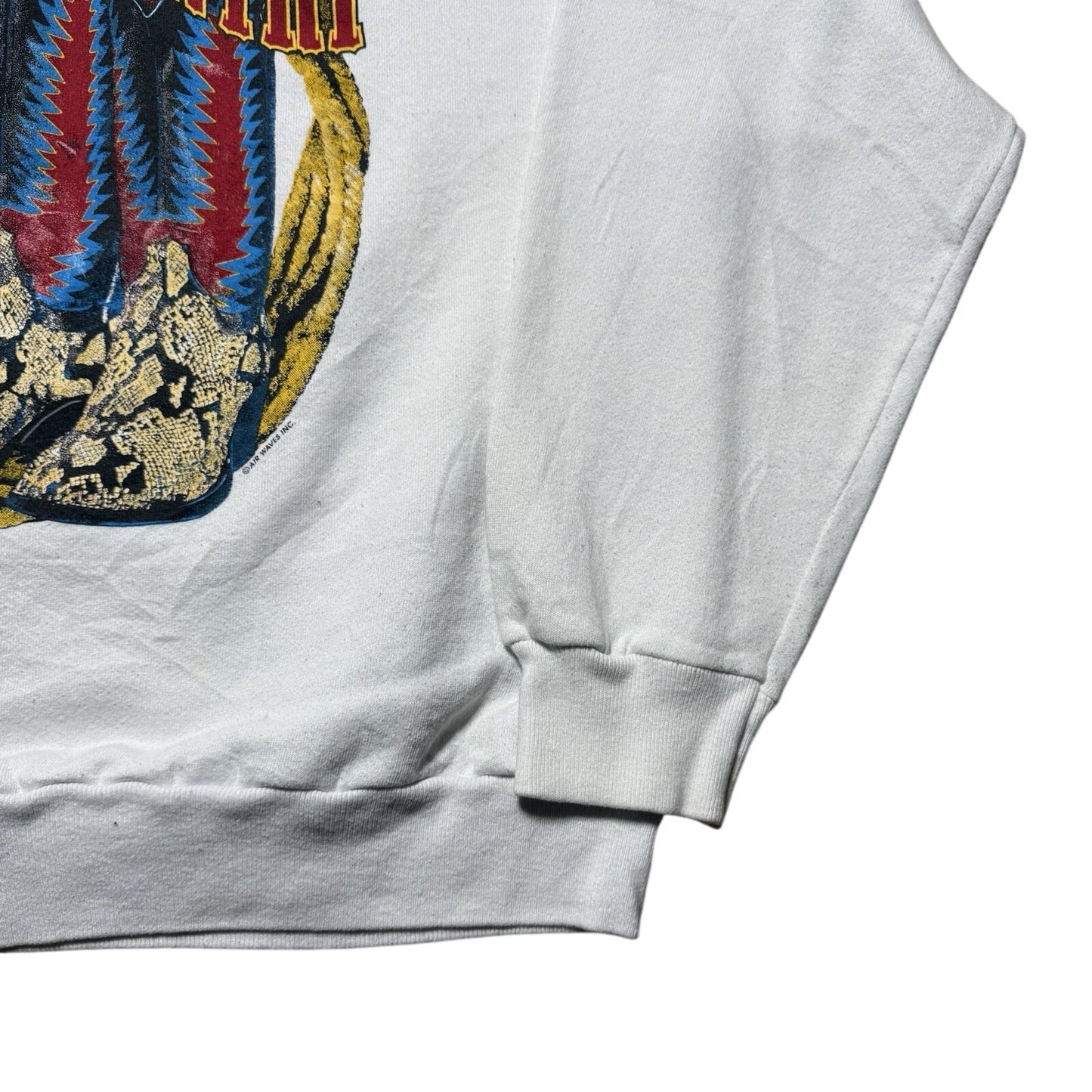 Vintage 90s Airwaves Kicking Country Western Cowboy Boots Sweatshirt Size Large