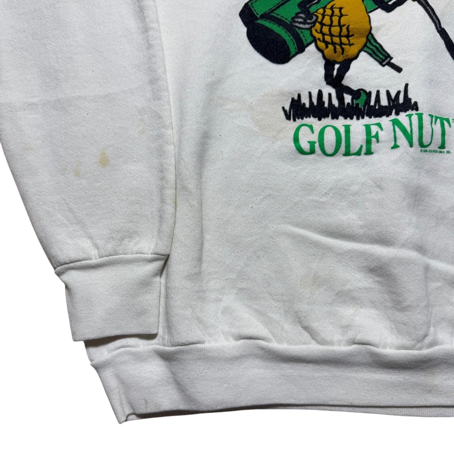 Vintage 80s Certified Golf Nut Peanut Crewneck Raglan Sweatshirt USA Made - XL