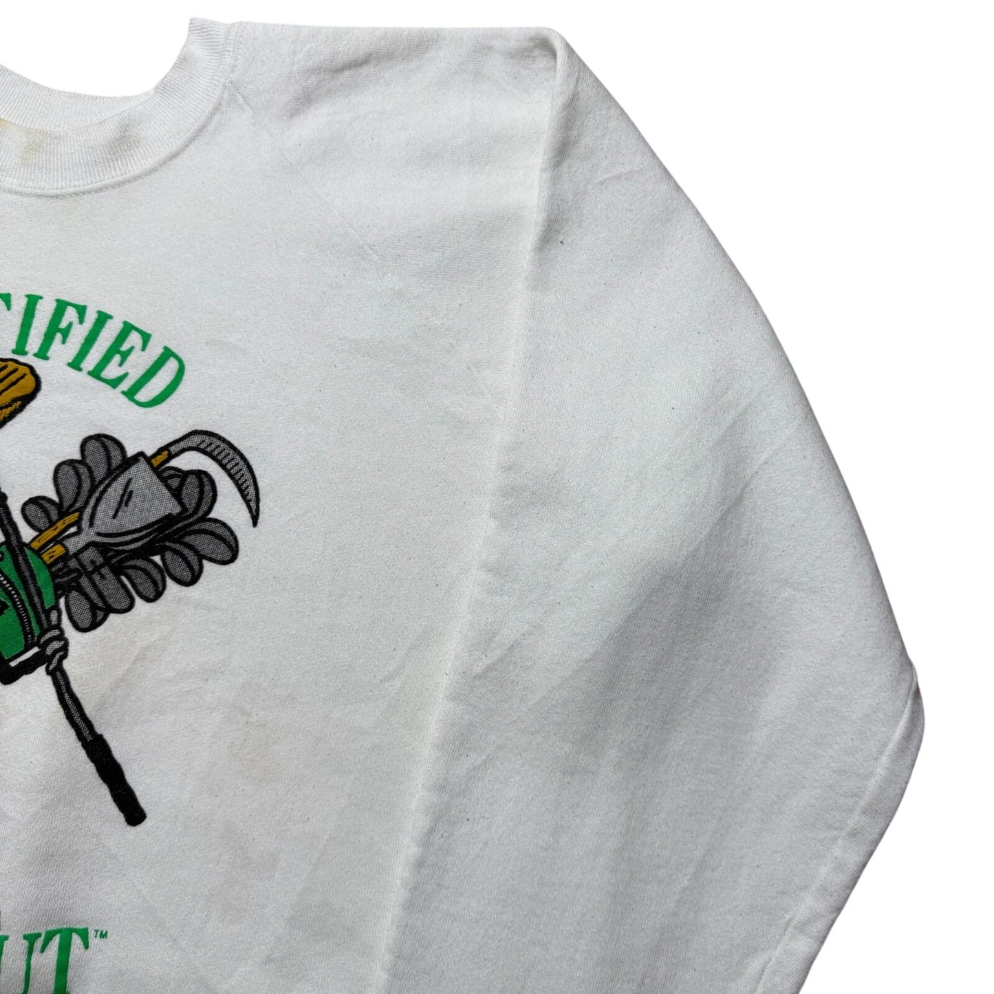 Vintage 80s Certified Golf Nut Peanut Crewneck Raglan Sweatshirt USA Made - XL