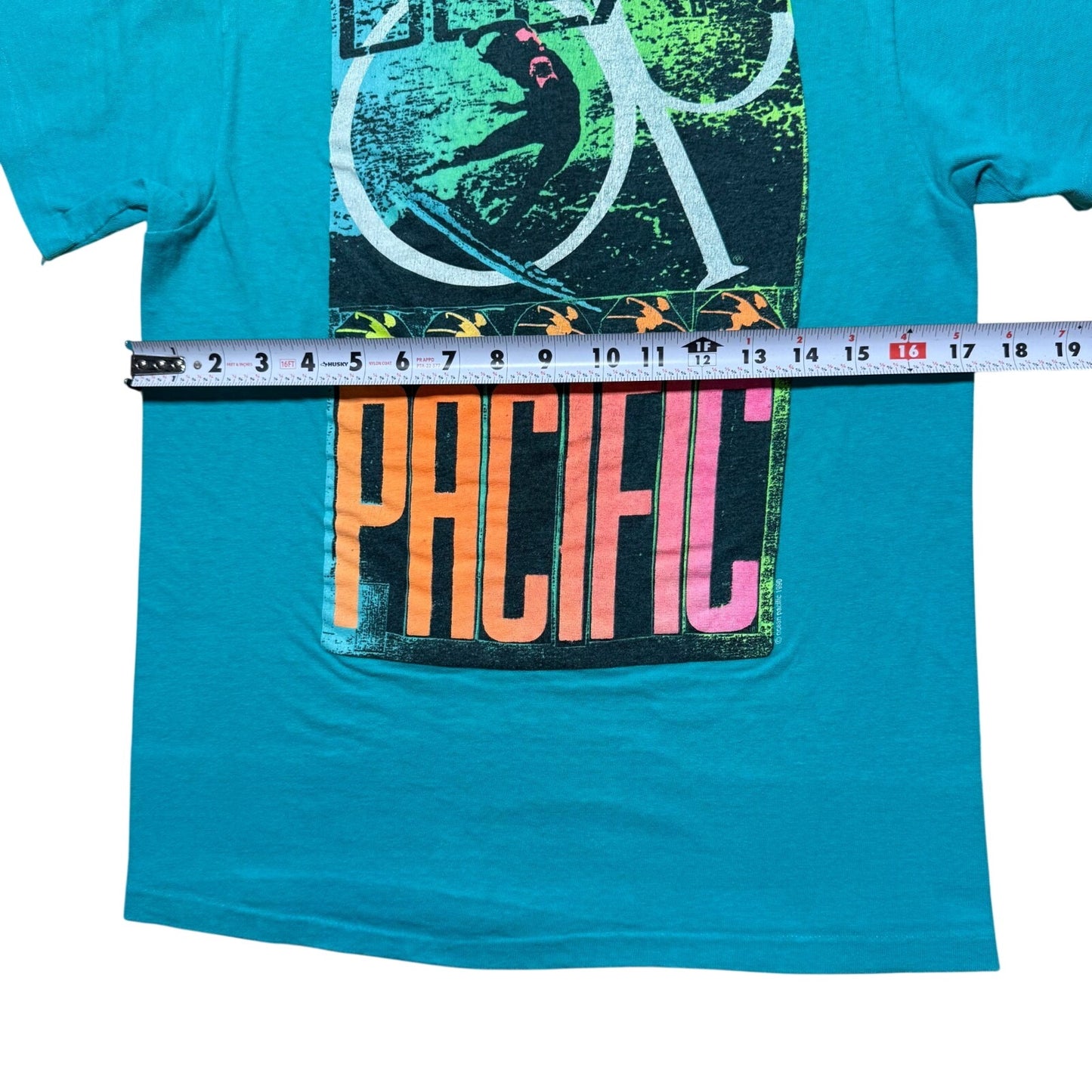 Vintage 1990 Ocean Pacific Surfer Beach Tropical Island Souvenir Shirt USA Small
