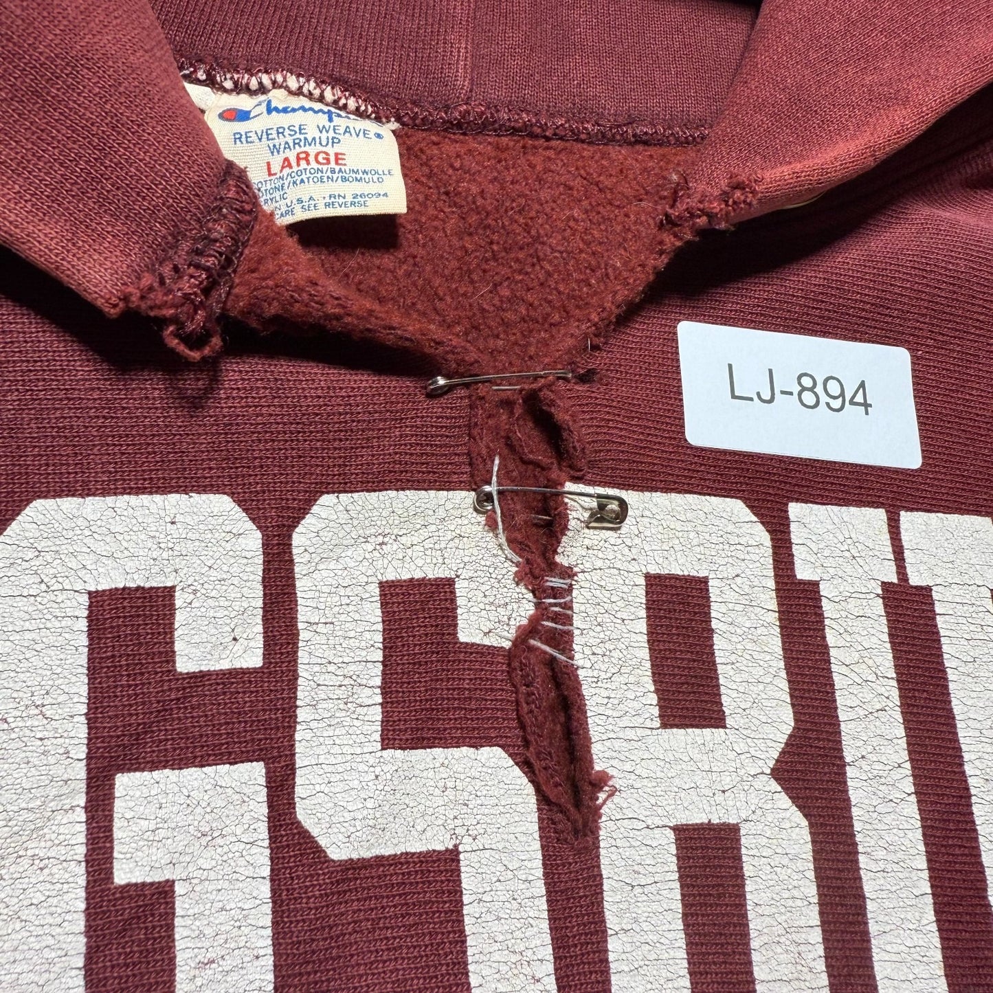 Vintage 80s Champion Reverse Weave Augsburg College Pullover Hoodie USA - Large