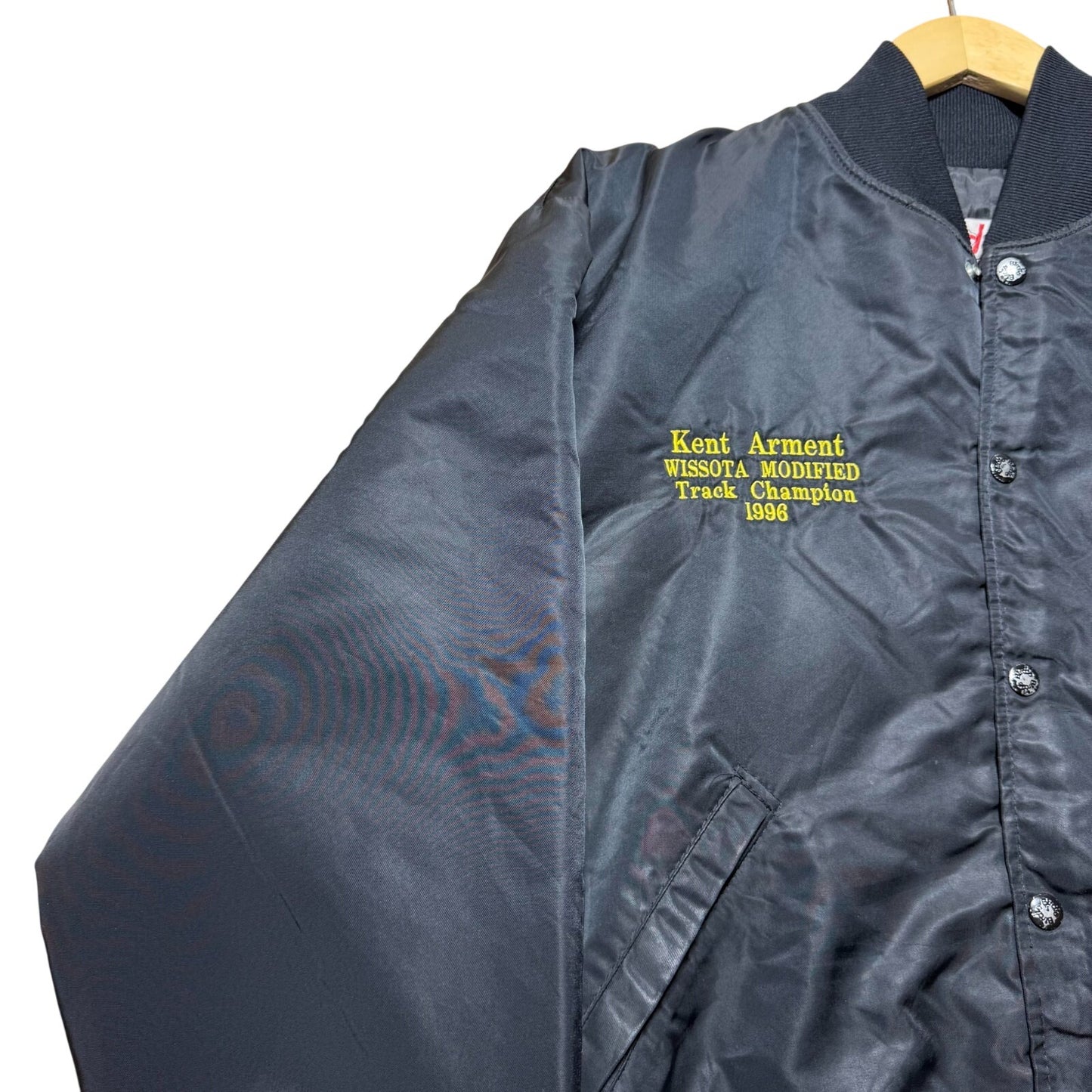 Vintage 1996 Brown County Speedway Aberdeen SD Satin Bomber Jacket USA - Large