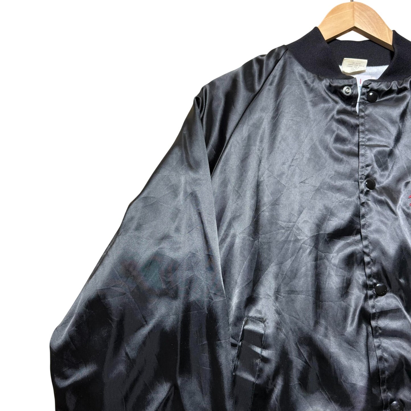 Vintage 80s 90s Mustang Hoofbeats & Horsepower Racing Satin Bomber Jacket Large