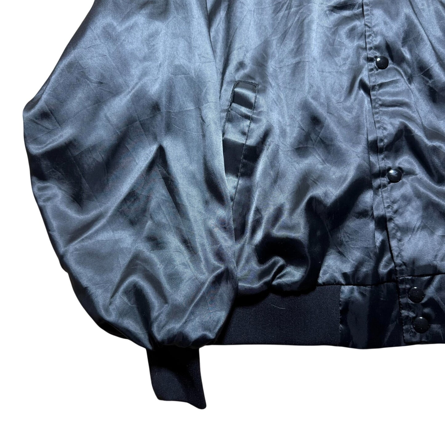 Vintage 80s 90s Mustang Hoofbeats & Horsepower Racing Satin Bomber Jacket Large