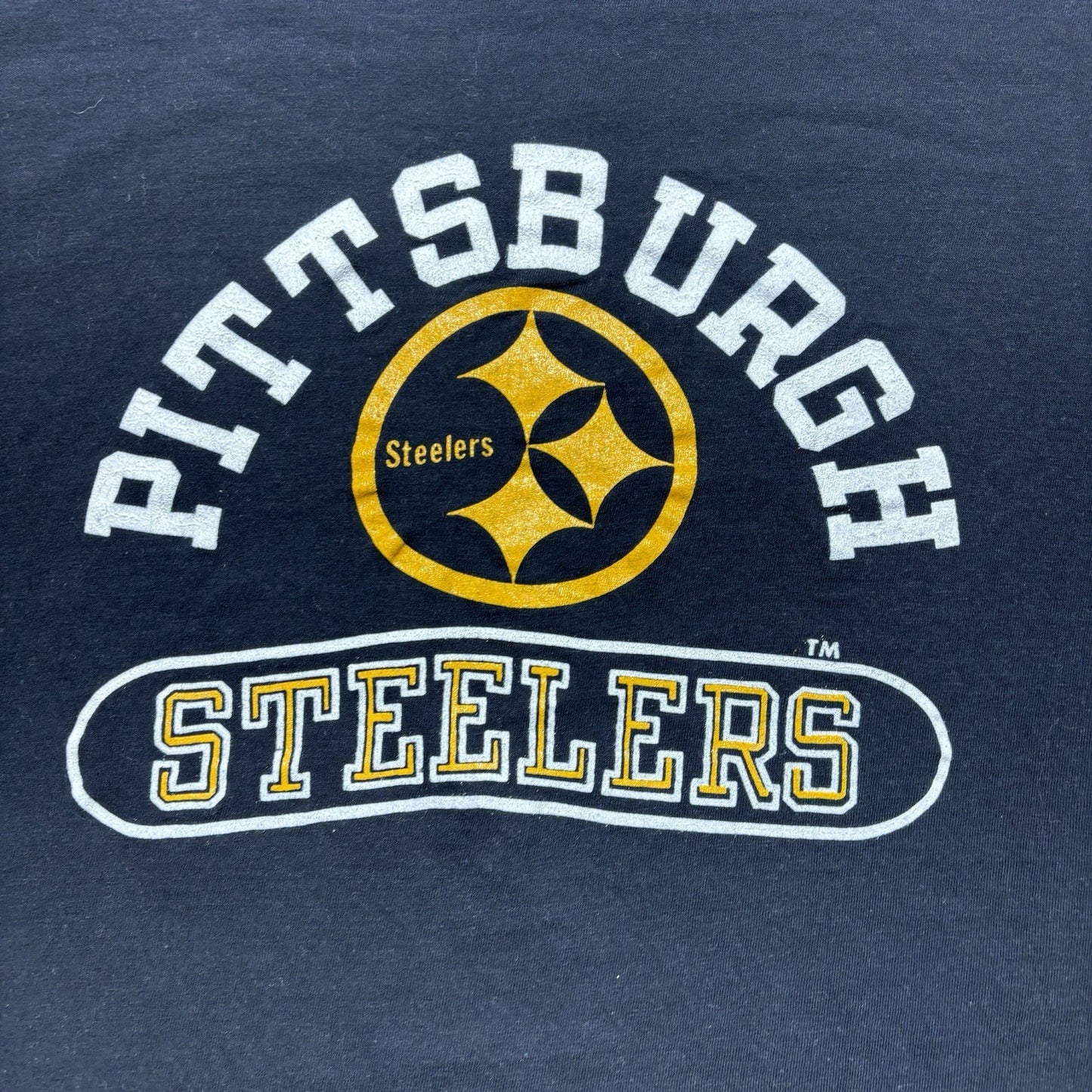 True Vinyage 70s Champion Blue Bar Pittsburgh Steelers NFL Football Shirt - XL