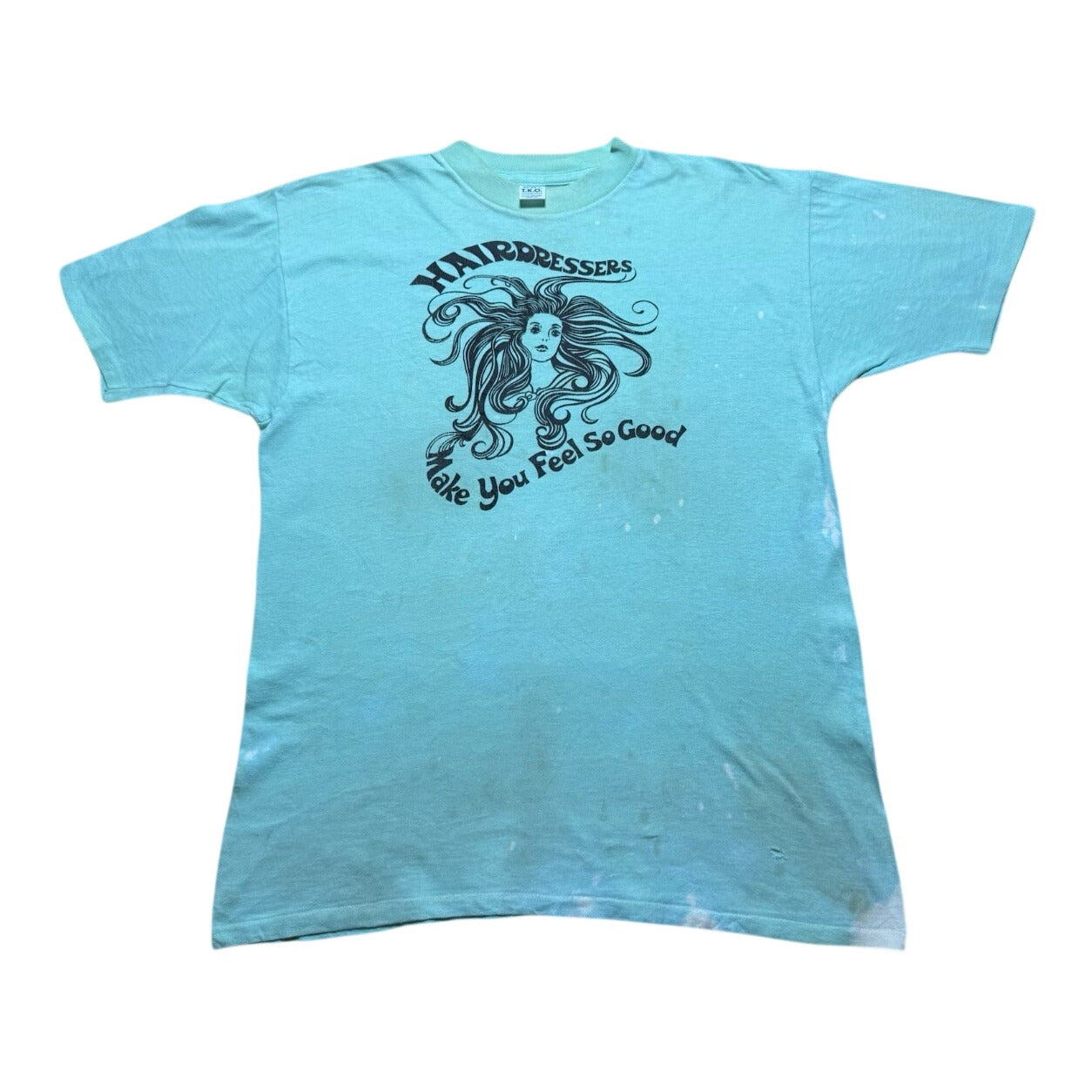 Vintage 70s Hairdressers Make You Feel So Good Hair Medusa Art Shirt Size Large