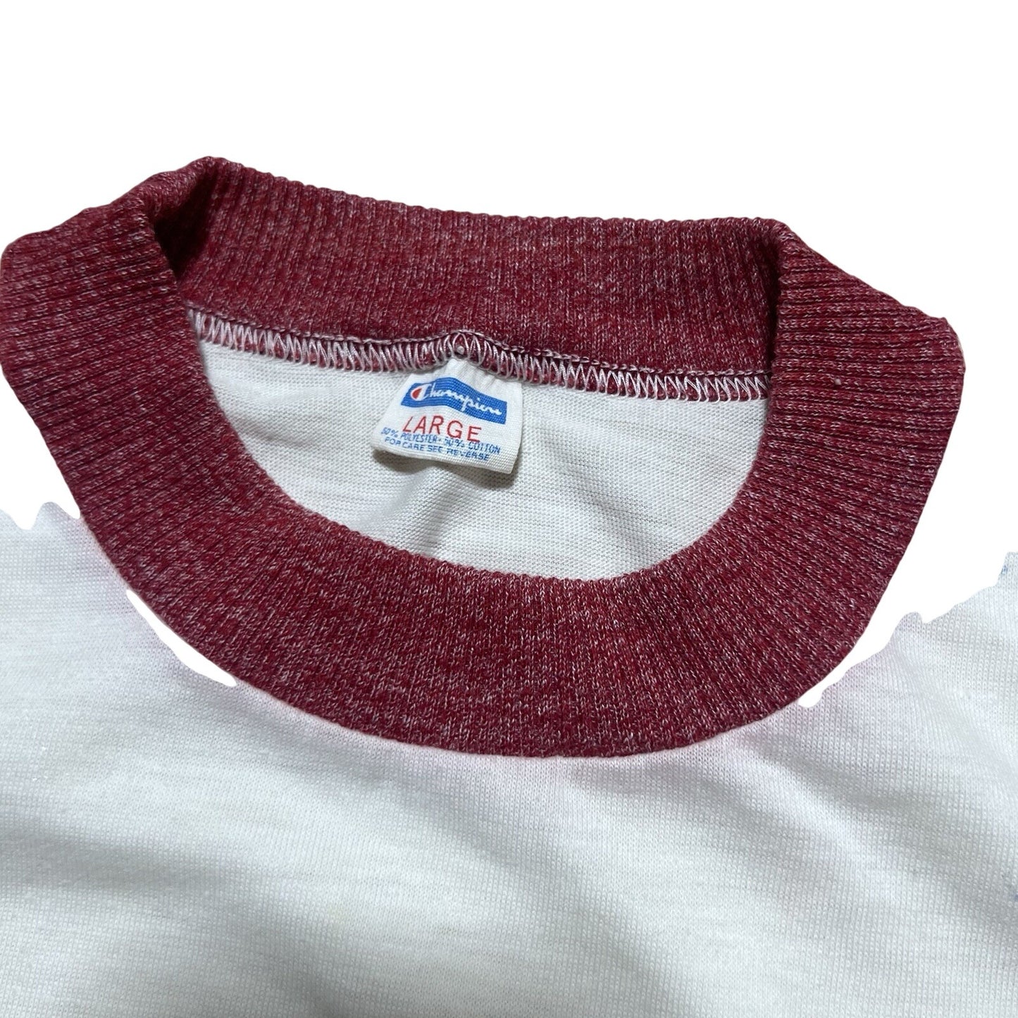 Vintage 70s Champion Blue Bar Hang Ten Foot Carolina Embroidered Shirt Large