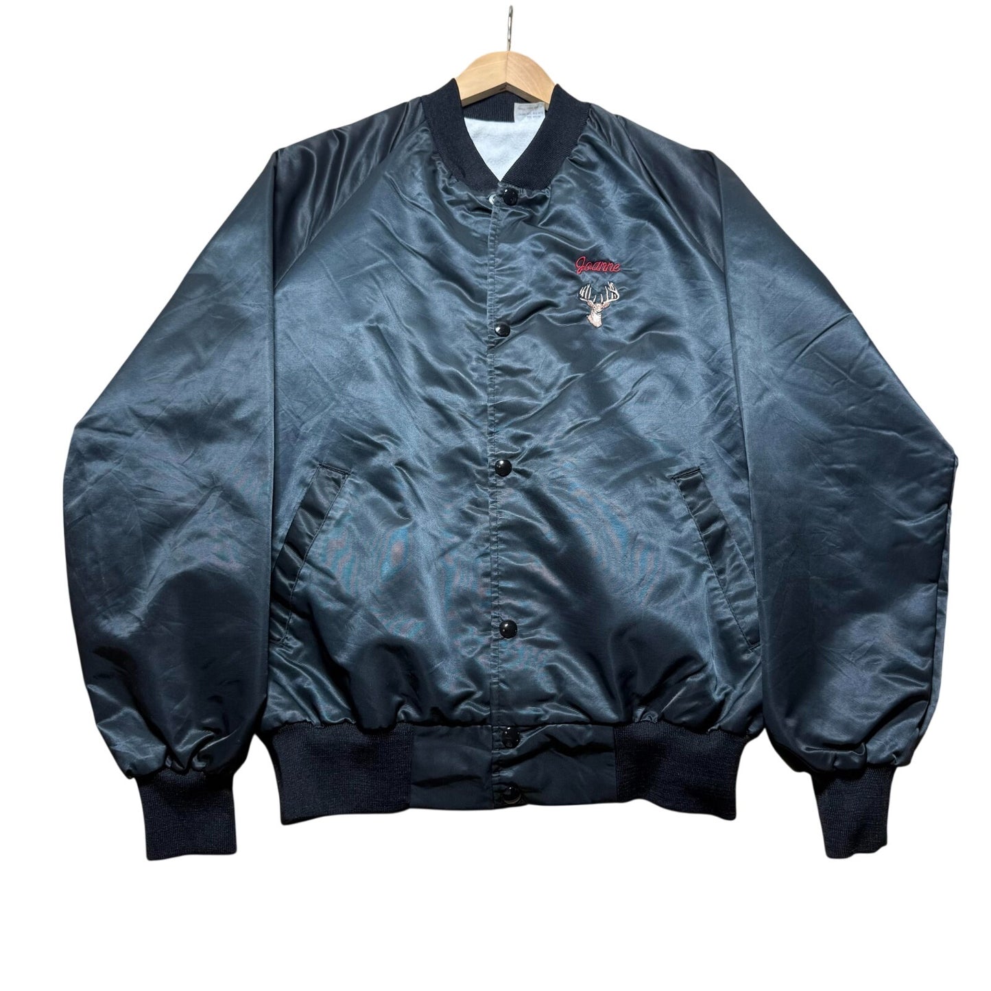 Vintage 80s Joanne World Series Deer Whitetail Trophy Hunt Bomber Jacket Large