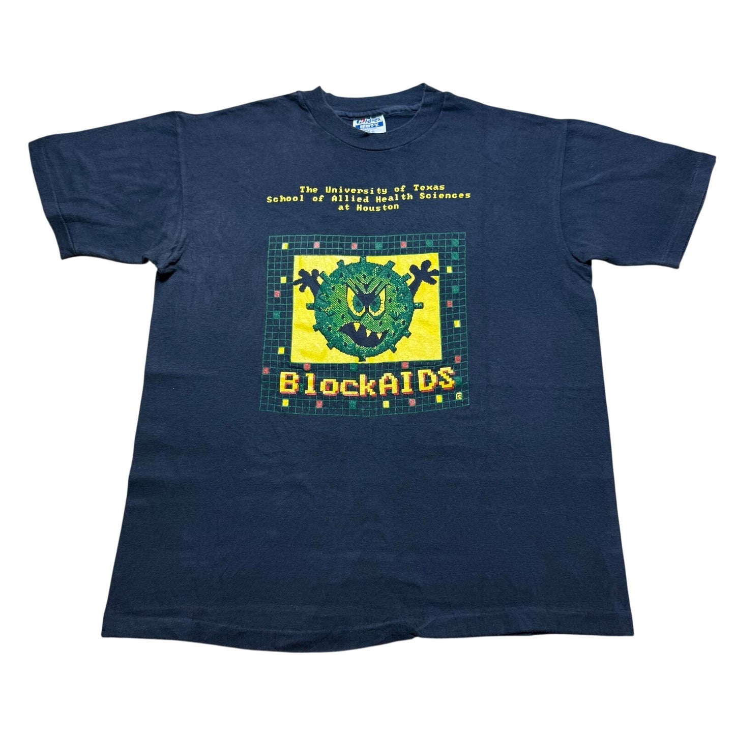 Vintage 90s BlockAIDS The University of Texas Aids Prevention T-Shirt - Large