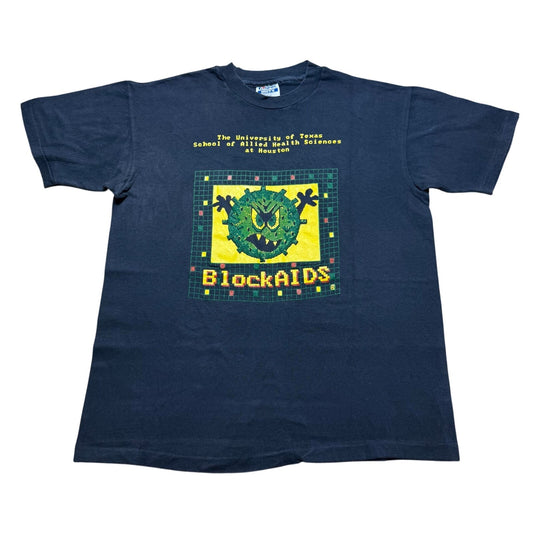 Vintage 90s BlockAIDS The University of Texas Aids Prevention T-Shirt - Large