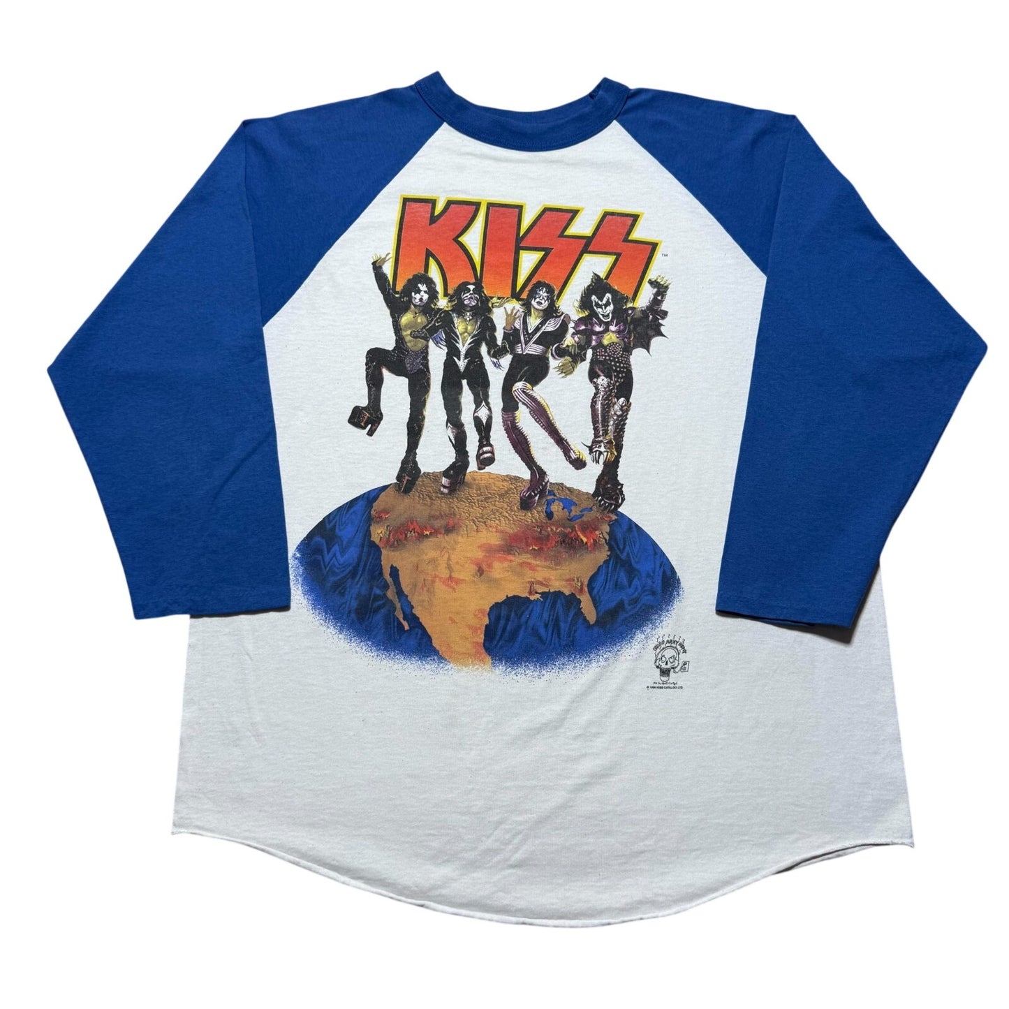 Vintage 1996 Kiss Alive Worldwide 96-97 Reunion Tour Concert Raglan Shirt USA XL