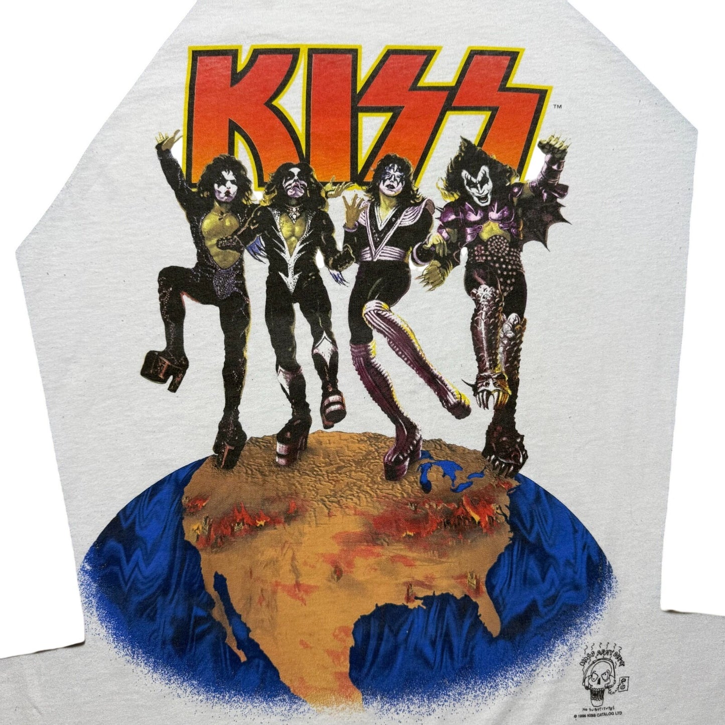 Vintage 1996 Kiss Alive Worldwide 96-97 Reunion Tour Concert Raglan Shirt USA XL