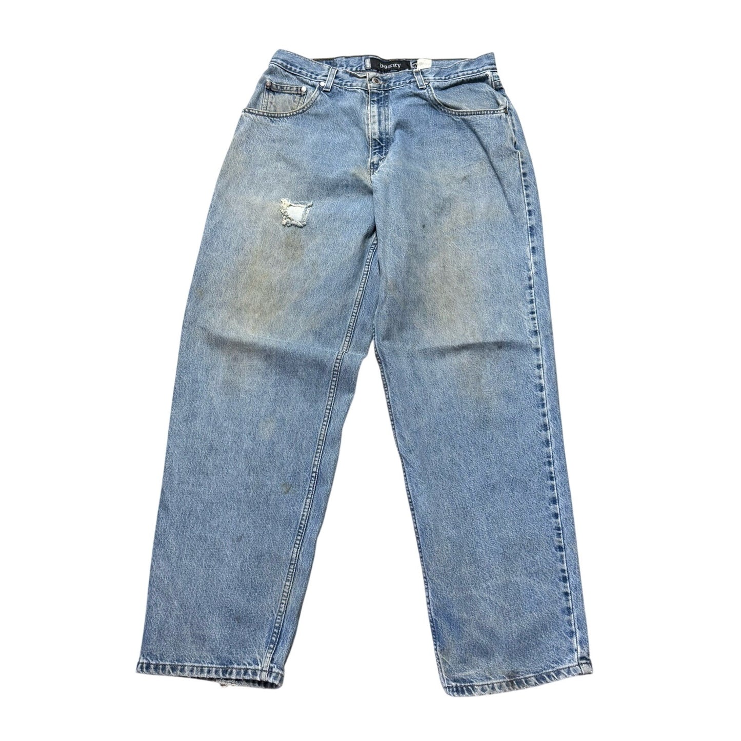 VINTAGE Levis Jeans Mens 36x34 Blue SilverTab Baggy Wide Leg Skater USA 90s Y2K