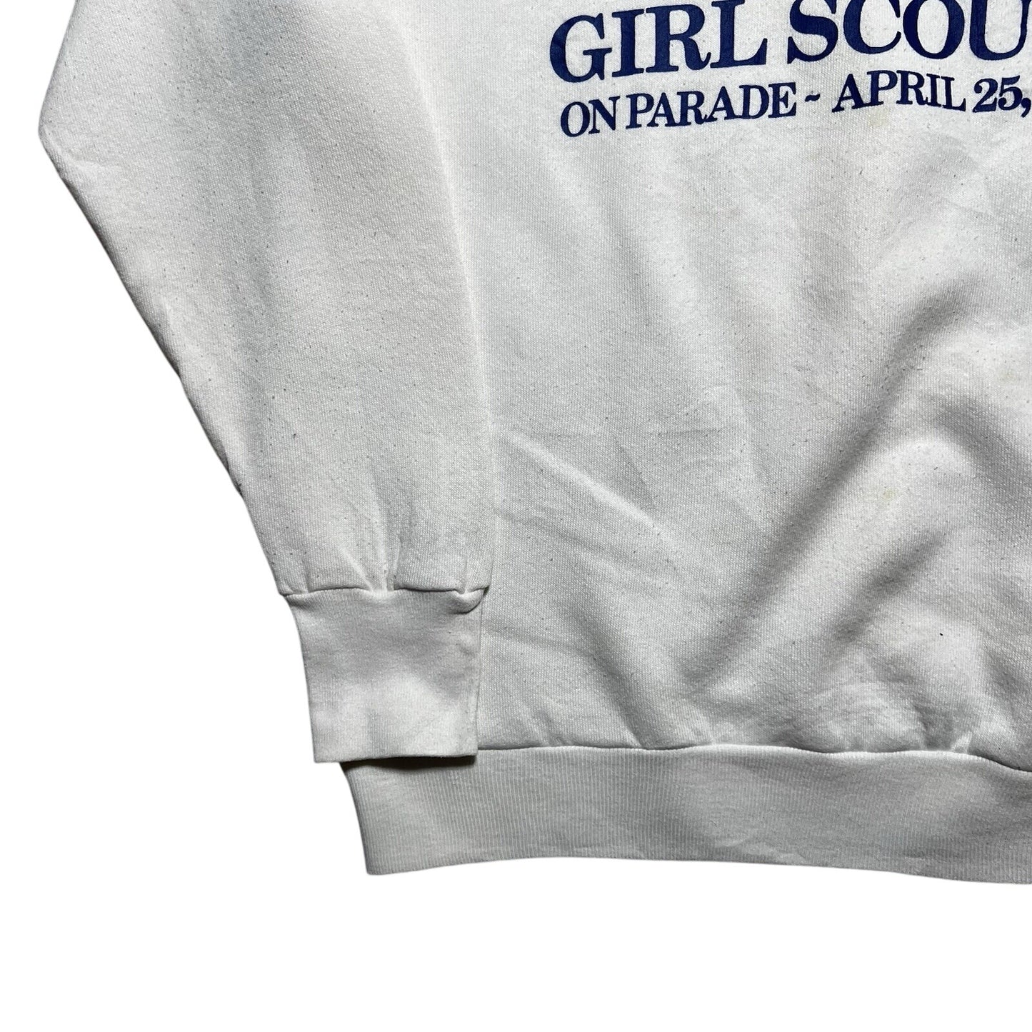 Vintage 80s Girl Scouts On Parade Sweatshirt Trumpet Band Graphic Size Medium