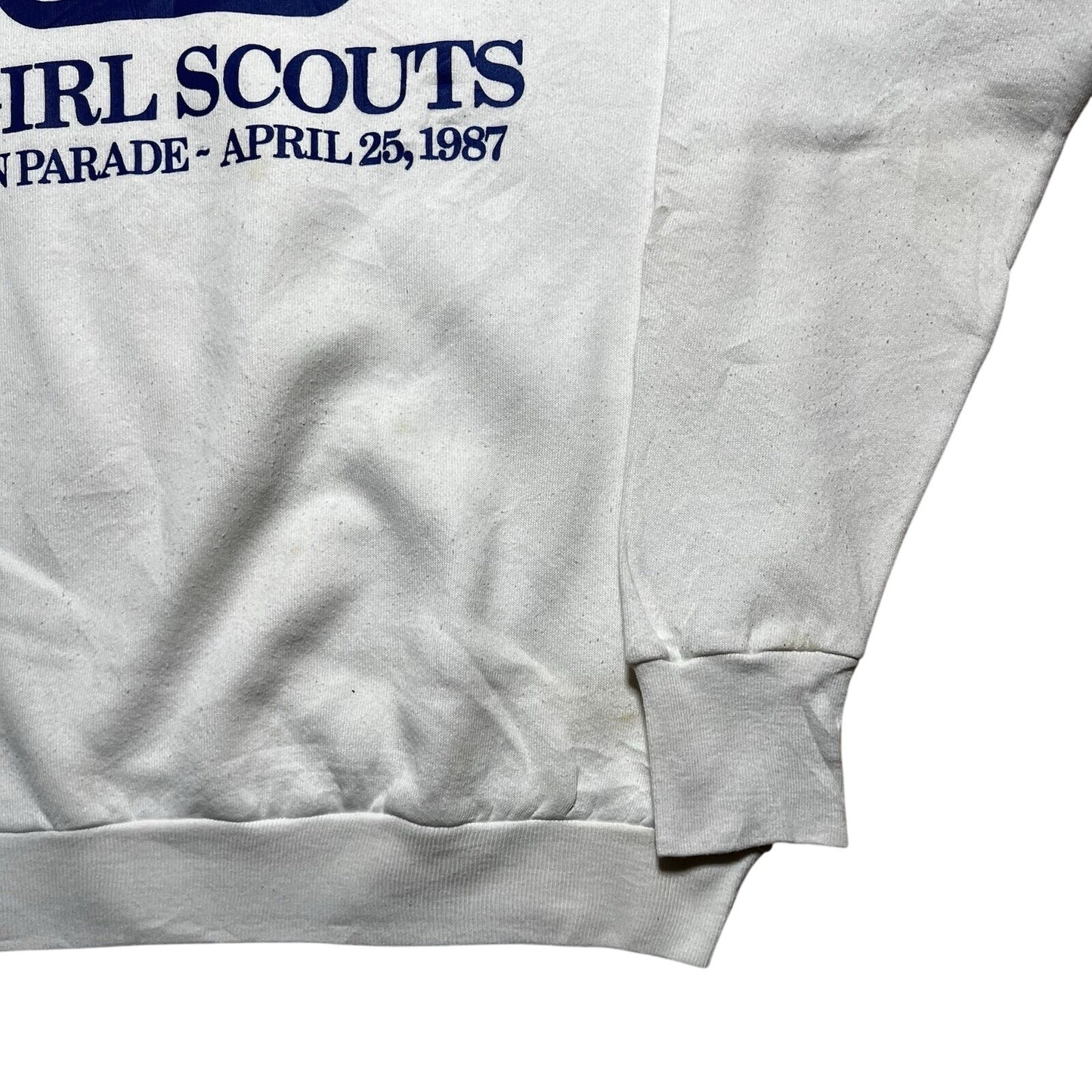 Vintage 80s Girl Scouts On Parade Sweatshirt Trumpet Band Graphic Size Medium