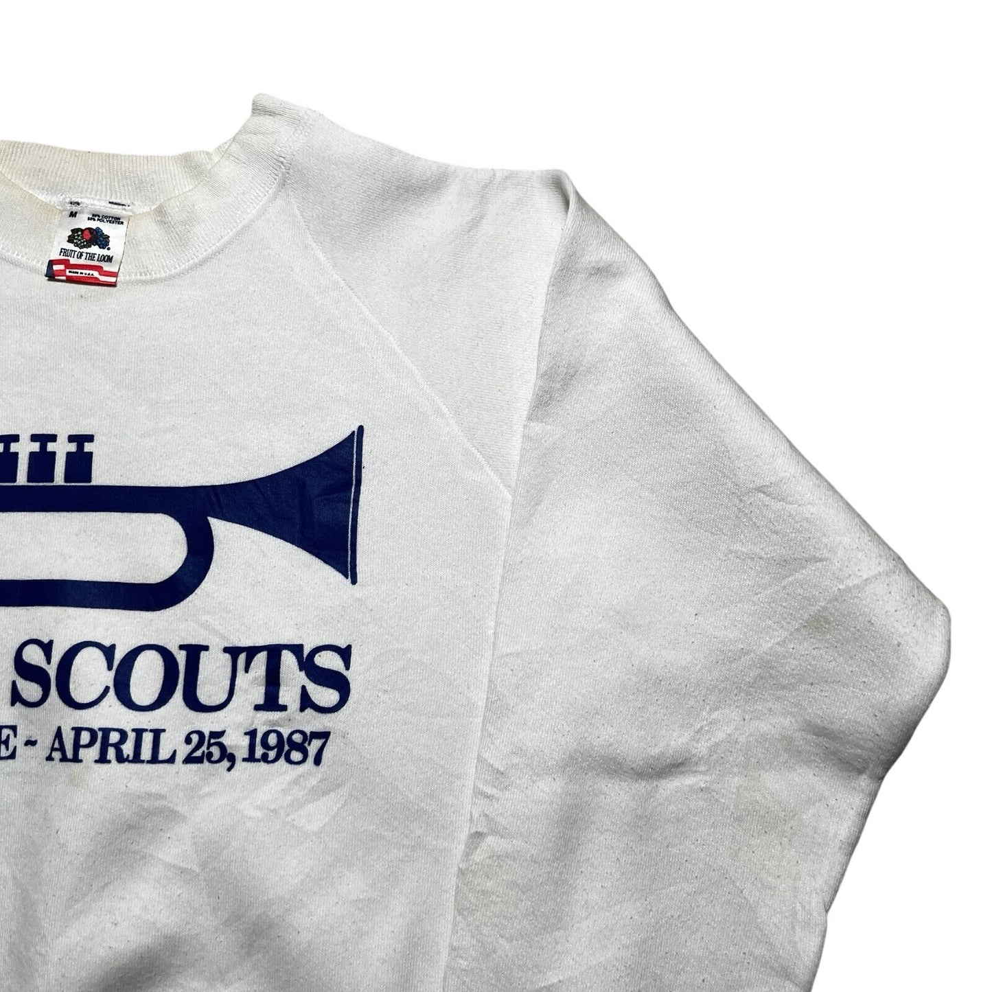 Vintage 80s Girl Scouts On Parade Sweatshirt Trumpet Band Graphic Size Medium