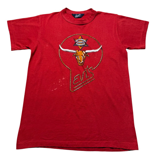 Vintage 70s Levi's San Francisco County Sheriff Longhorn Western T-Shirt - Large