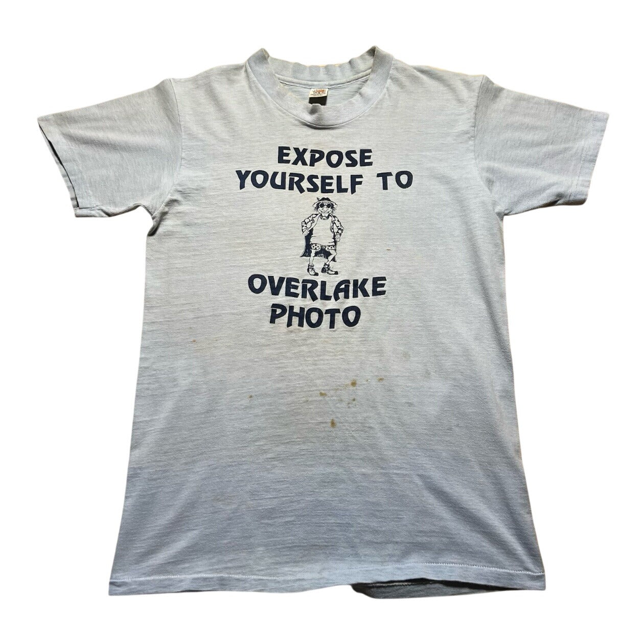 Vintage 70s Hanes Expose Yourself To Overlake Photo Thrashed Faded Shirt Medium