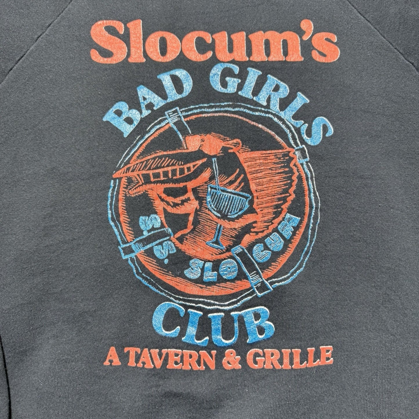 Vintage 80s Slocum’s Bad Girls Beach Club Bar Tavern Sweatshirt Size Medium