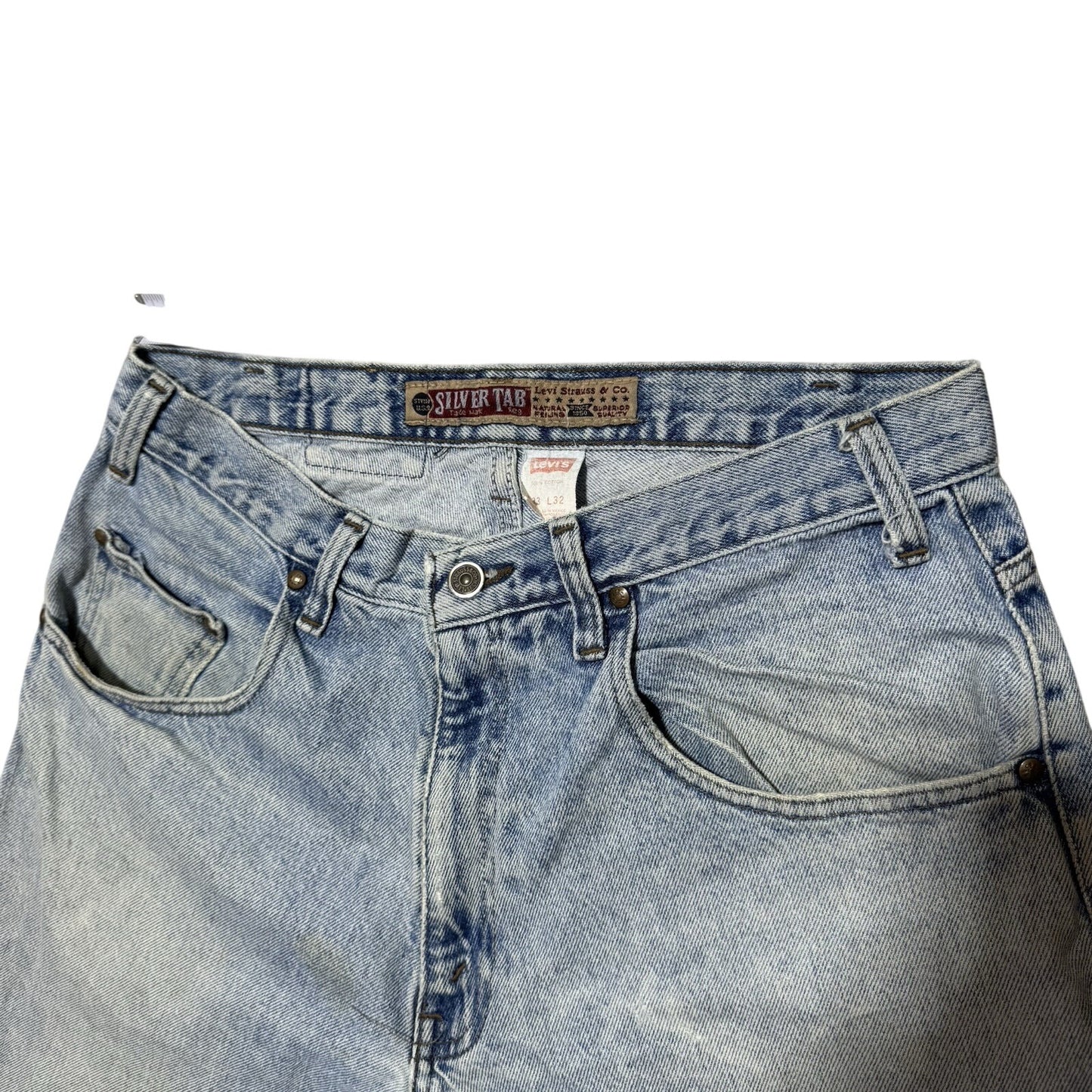 VINTAGE Levis Denim Jeans Mens 33x32 SilverTab 560 Wide Grunge USA 90s Y2K