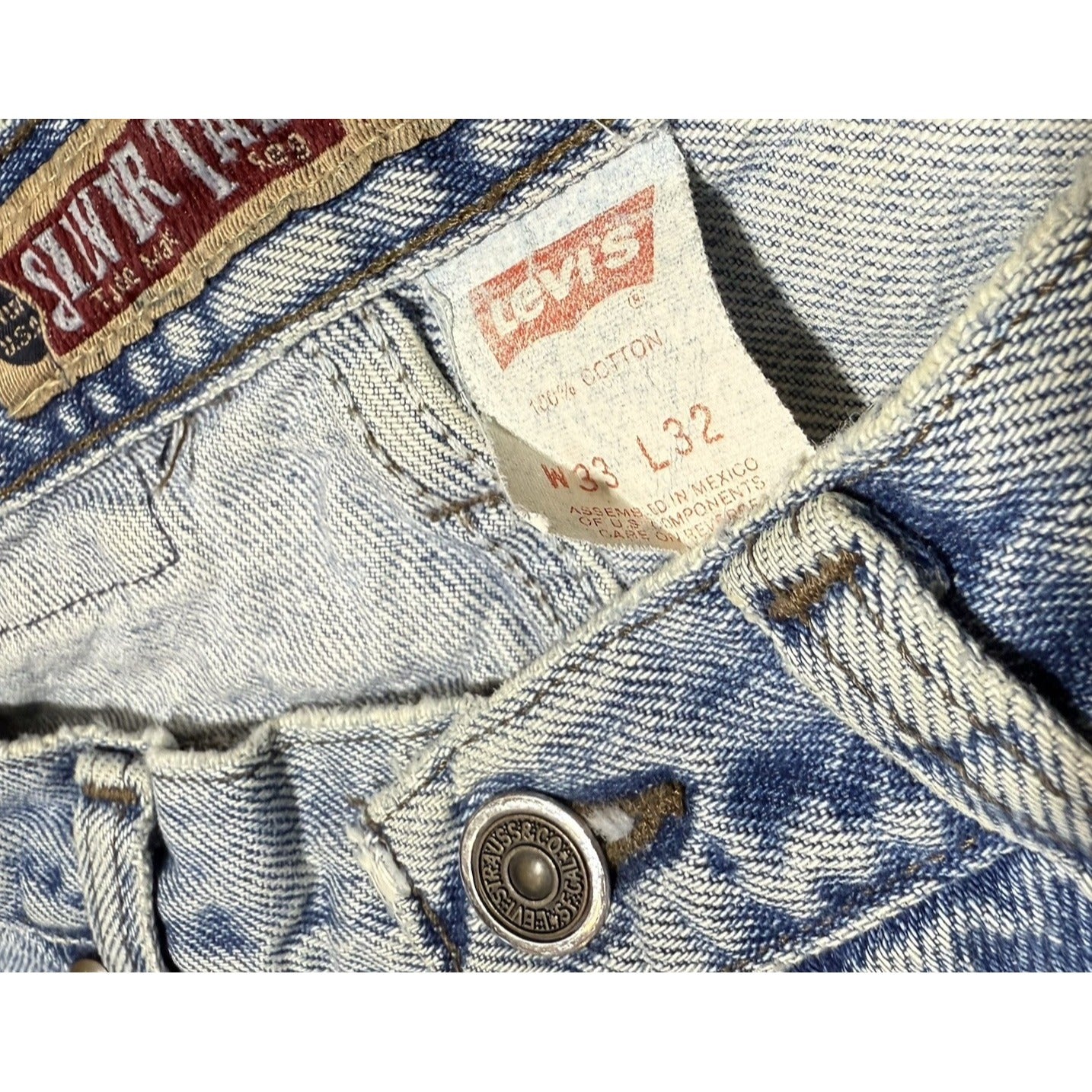 VINTAGE Levis Denim Jeans Mens 33x32 SilverTab 560 Wide Grunge USA 90s Y2K