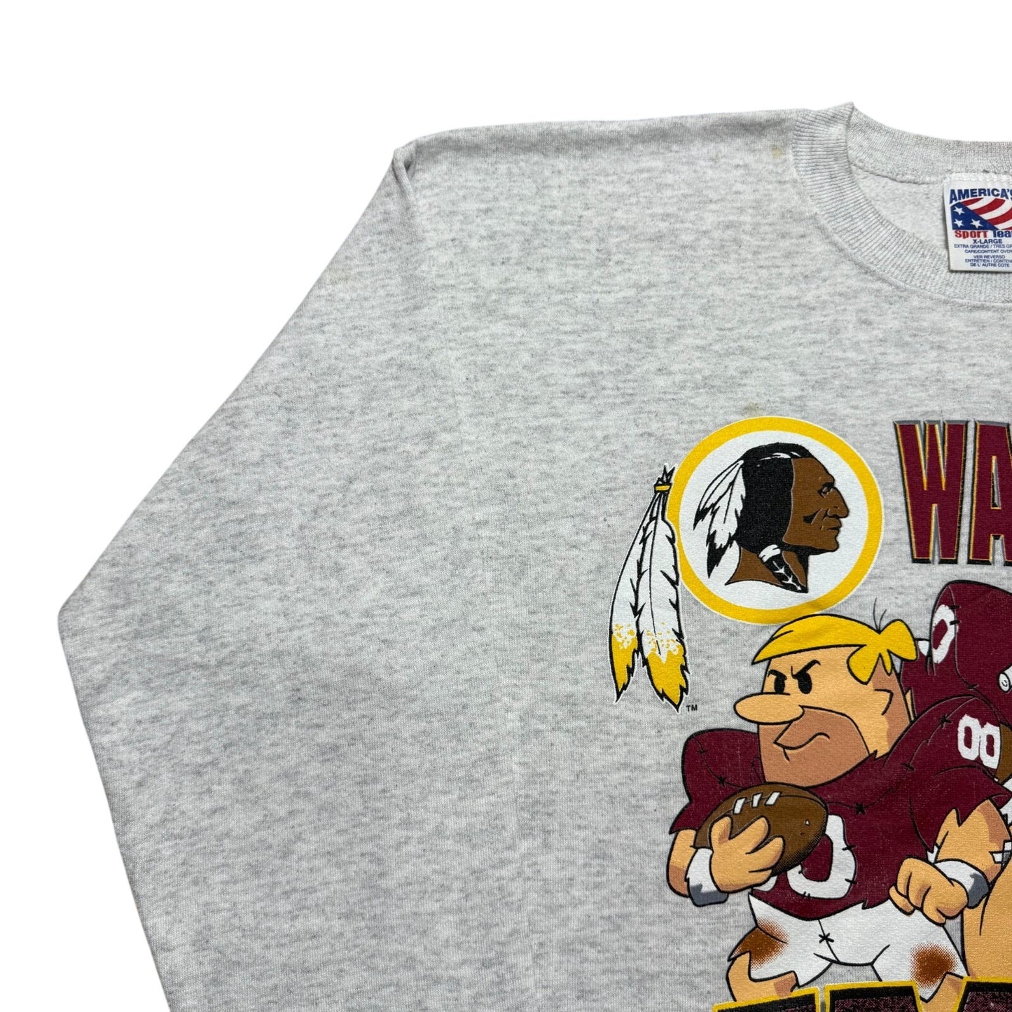 Vintage 1994 Washington Redskin NFL Flintstones Crewneck Pullover Sweatshirt XL