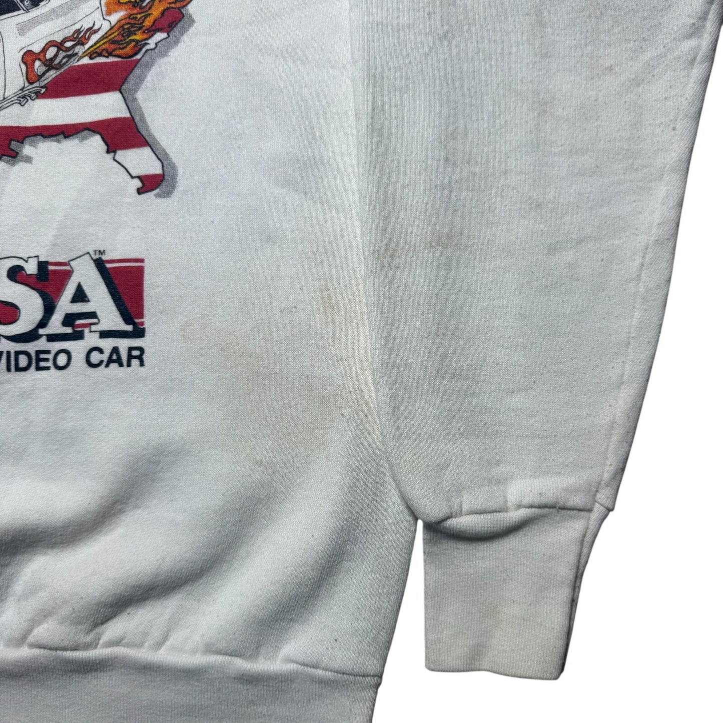 Vintage 1997 It's Boss USA Video Car Flag Crewneck Sweatshirt USA Made - Large