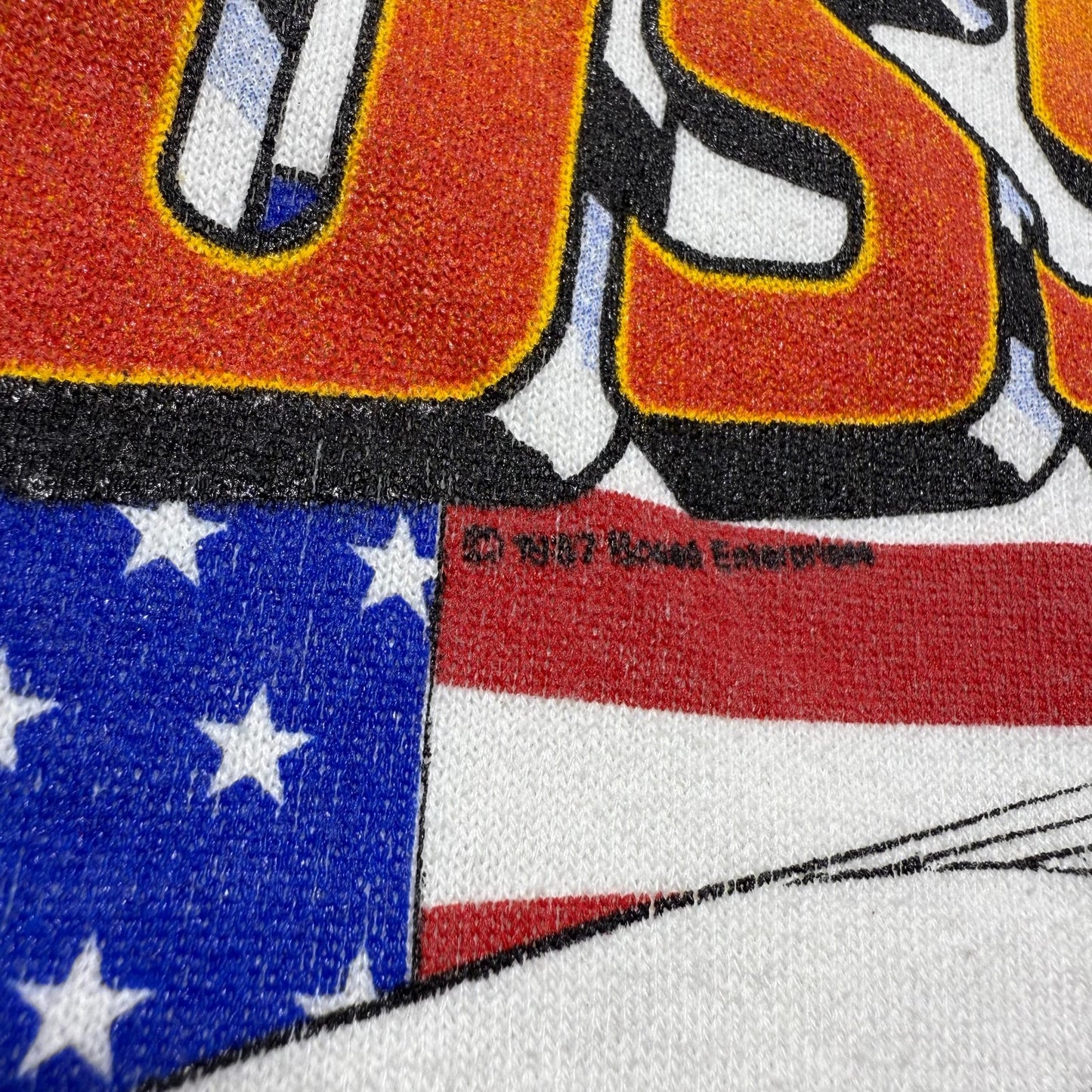 Vintage 1997 It's Boss USA Video Car Flag Crewneck Sweatshirt USA Made - Large