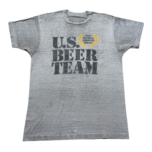 Vintage Miller Beer U.S. Beer Team Promo Graphic T-Shirt Paper Thin Size Medium