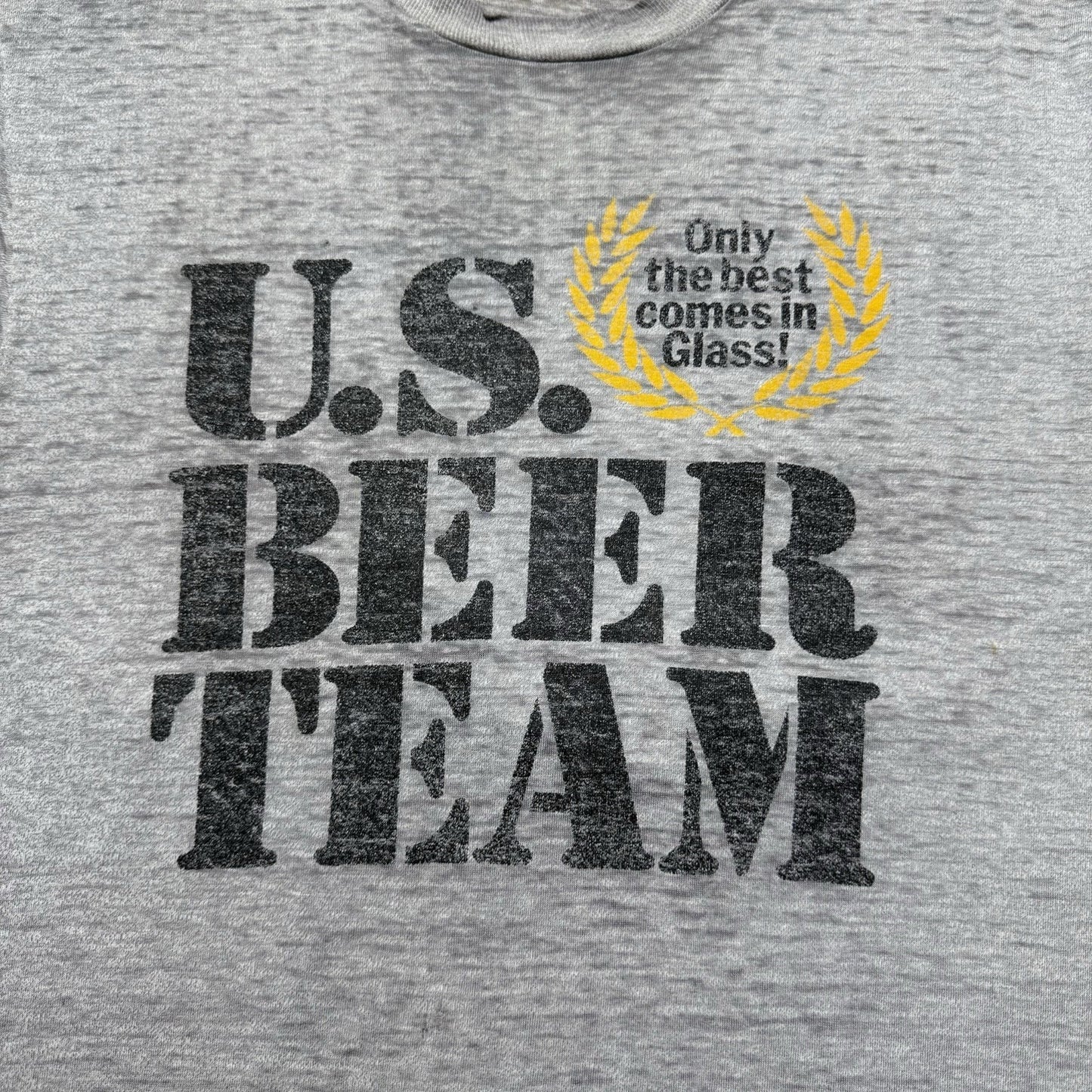 Vintage Miller Beer U.S. Beer Team Promo Graphic T-Shirt Paper Thin Size Medium