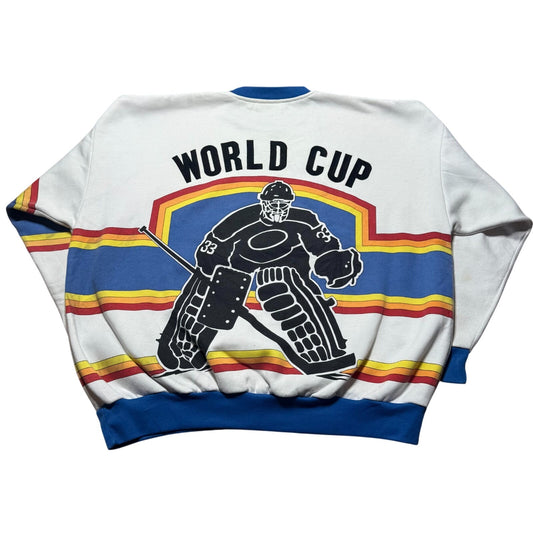 Vintage 90s Hockey World Cup NHL Graphic Crewneck Pullover Sweatshirt - Size XL