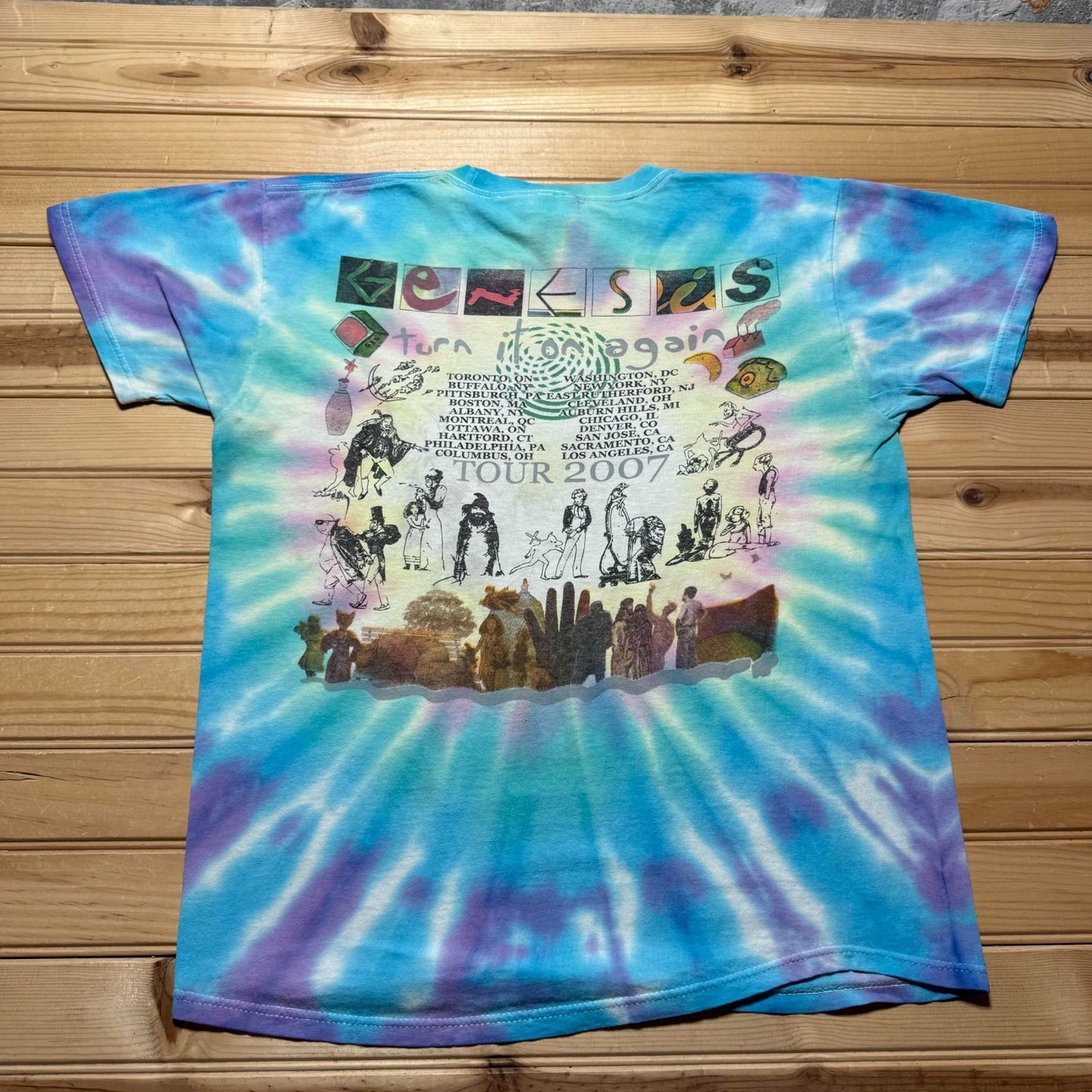Genesis Turn It On Again Live Tour Reunion Concert Double Sided Shirt - Medium