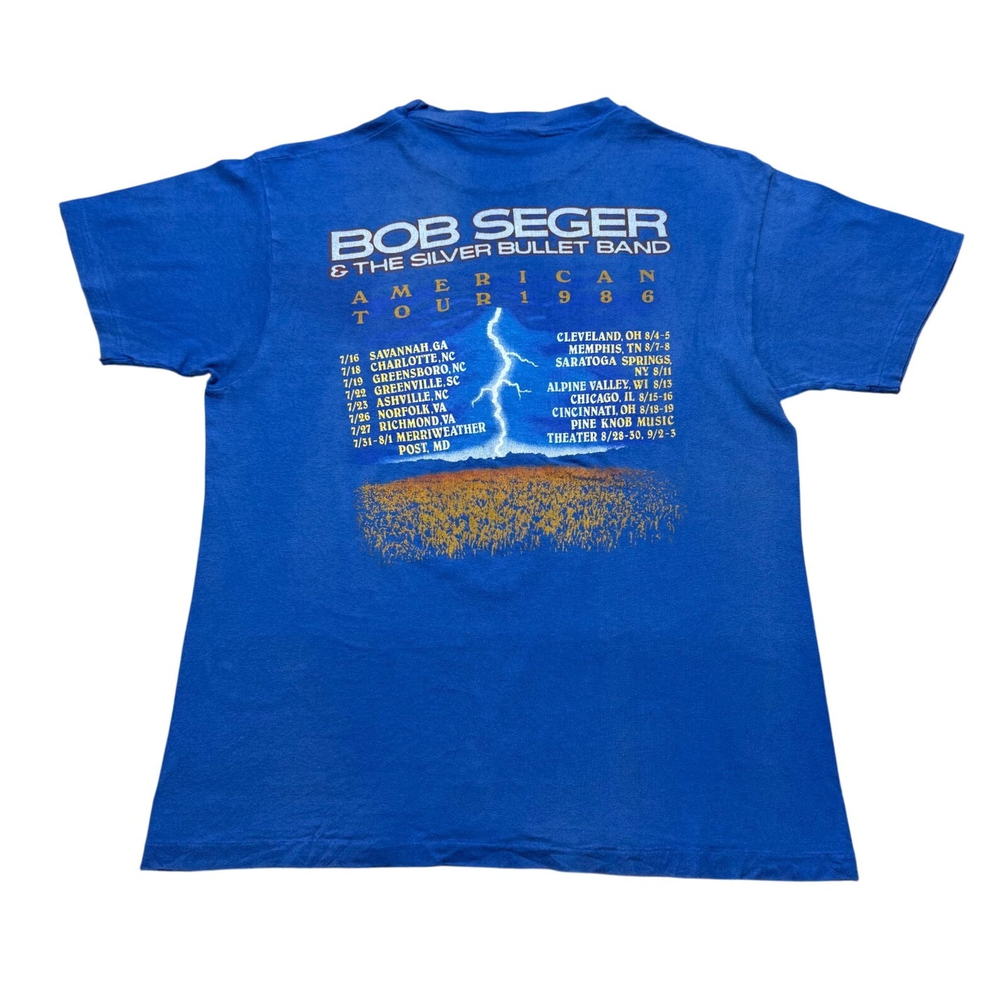 Vintage 1986 Bob Seger and The Silver Bullet Band American Tour T-Shirt - Medium