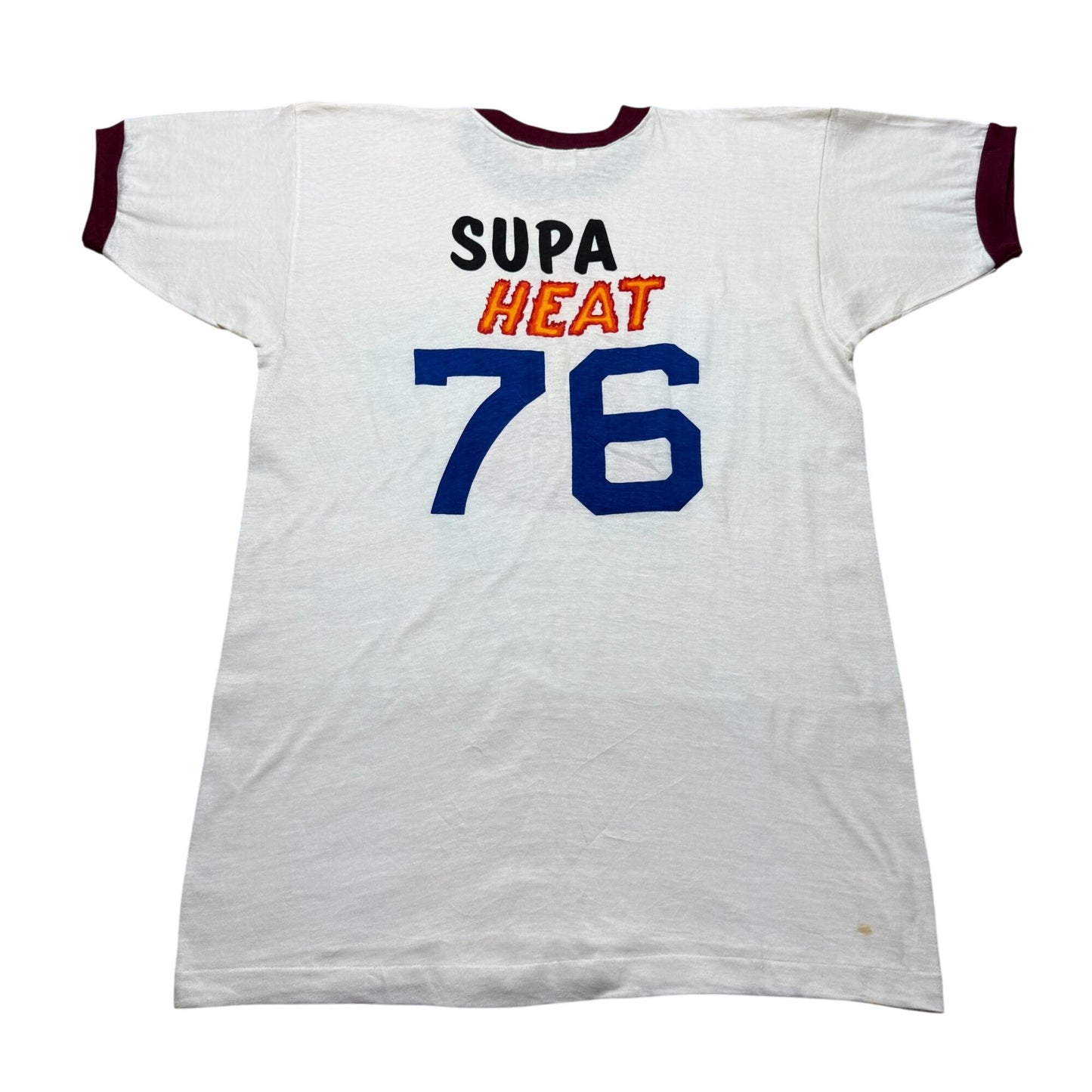 Vintage 70s Champion Supa Heater Supa Heat Band Graphic T-Shirt Ringer Tee