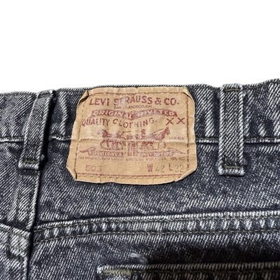 Vintage 90s Levis Jeans 505 Black Stone Wash Straight Leg Regular Denim 40x31
