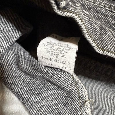 Vintage 90s Levis Jeans 505 Black Stone Wash Straight Leg Regular Denim 40x31
