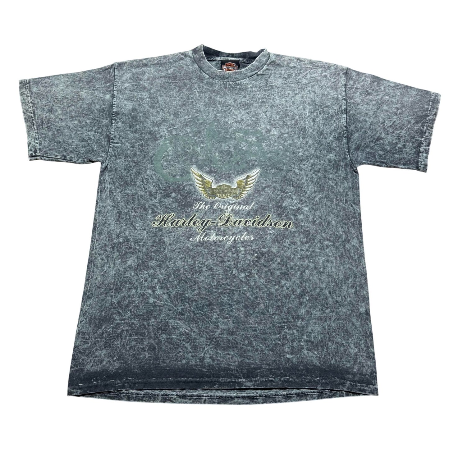 Vintage 1990 Harley Davidson Donahue Delano Minnesota  Acid Wash Shirt - Large