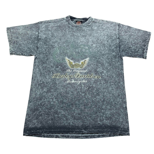 Vintage 1990 Harley Davidson Donahue Delano Minnesota  Acid Wash Shirt - Large