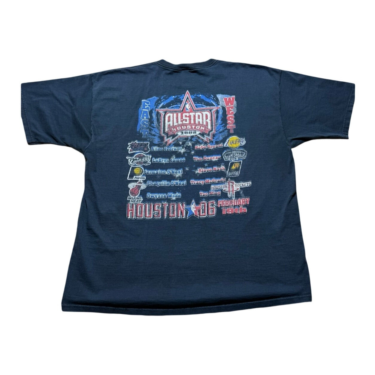 Vintage 2006 NBA All Star Game Yao Kobe Lebron Iverson Shaq McGrady Shirt 2XL