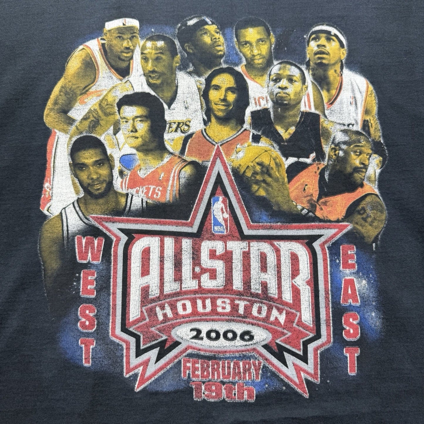 Vintage 2006 NBA All Star Game Yao Kobe Lebron Iverson Shaq McGrady Shirt 2XL