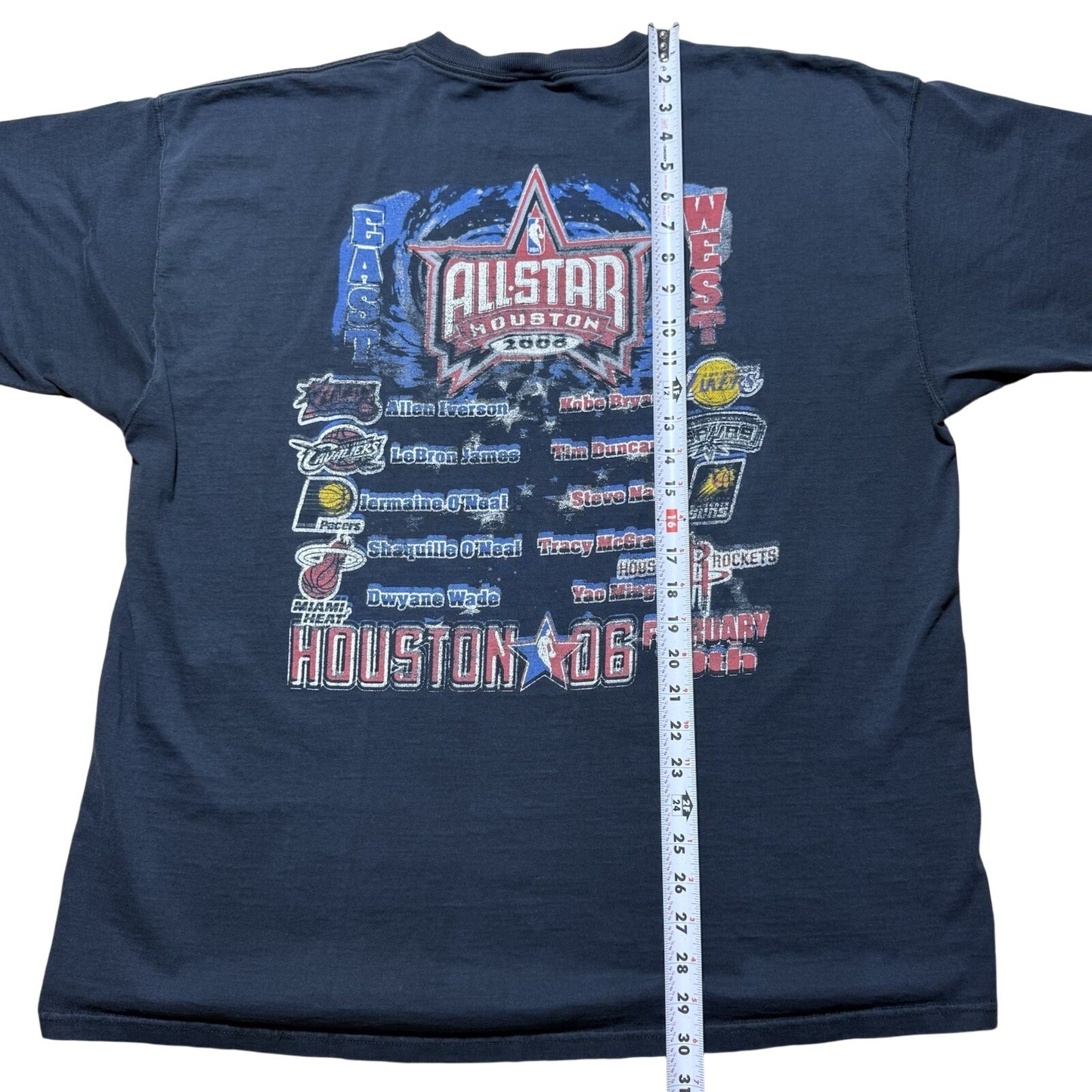 Vintage 2006 NBA All Star Game Yao Kobe Lebron Iverson Shaq McGrady Shirt 2XL