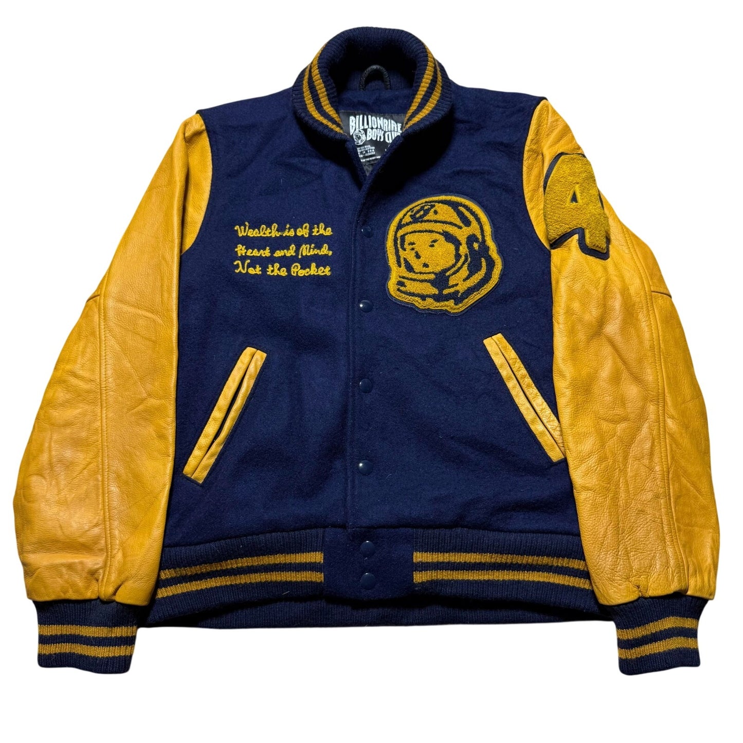 Vintage Y2K Billionaire Boys Club Wool Leather Varsity Letterman Jacket - Medium